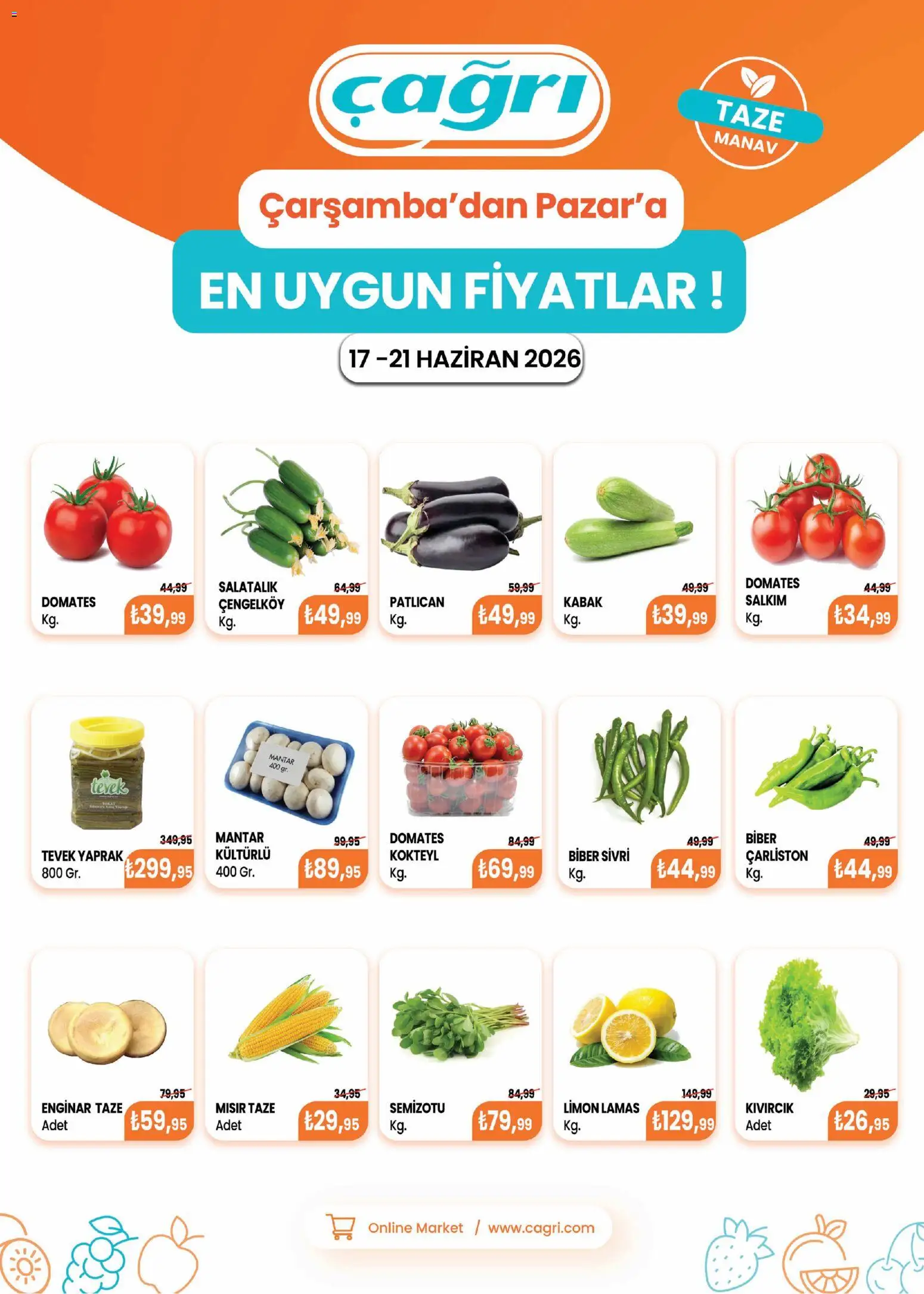 Çağrı Market - Manav Katalog - 17.06.2026 tarihinden itibaren geçerlidir | Sayfa: 2