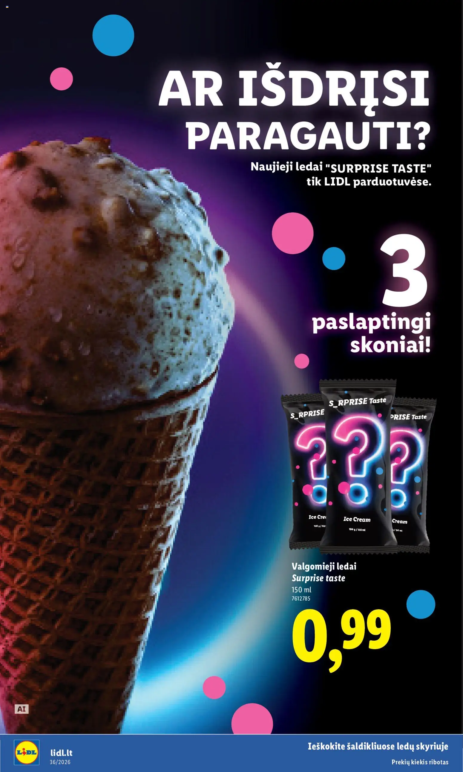 LIDL akcijos nuo 2026.09.07 | Puslapis: 10 | Prekių: Ledai, Valgomieji ledai