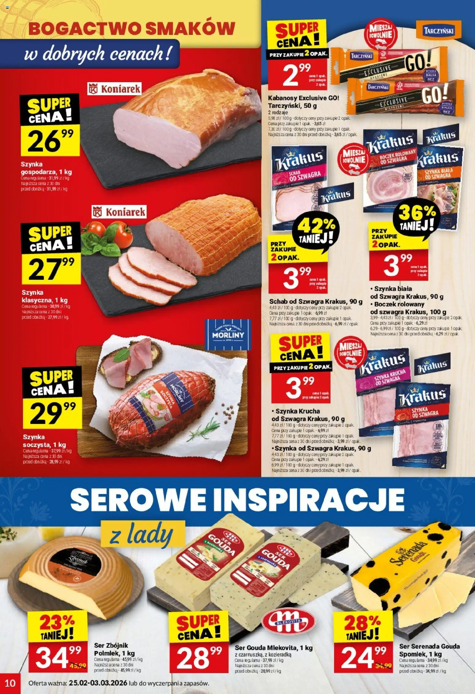 Twój Market Gazetka od 25.02.2026 | Strona: 10 | Produkty: Schab, Kabanosy, Ser, Ser gouda