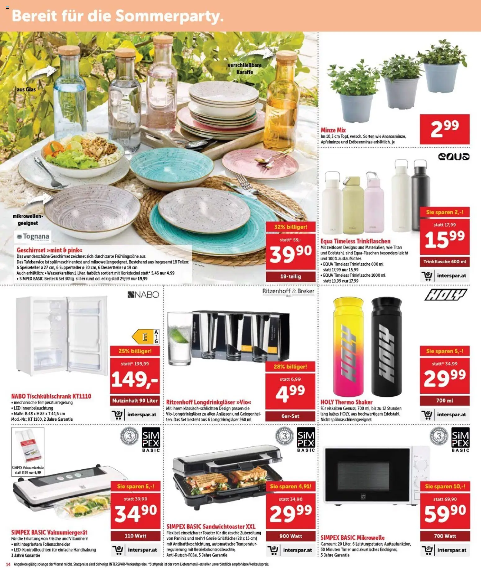 Interspar Flugblatt - Burgenland Nord gültig ab 29.05.2026 | Seite: 14 | Produkte: Mikrowelle, Toaster