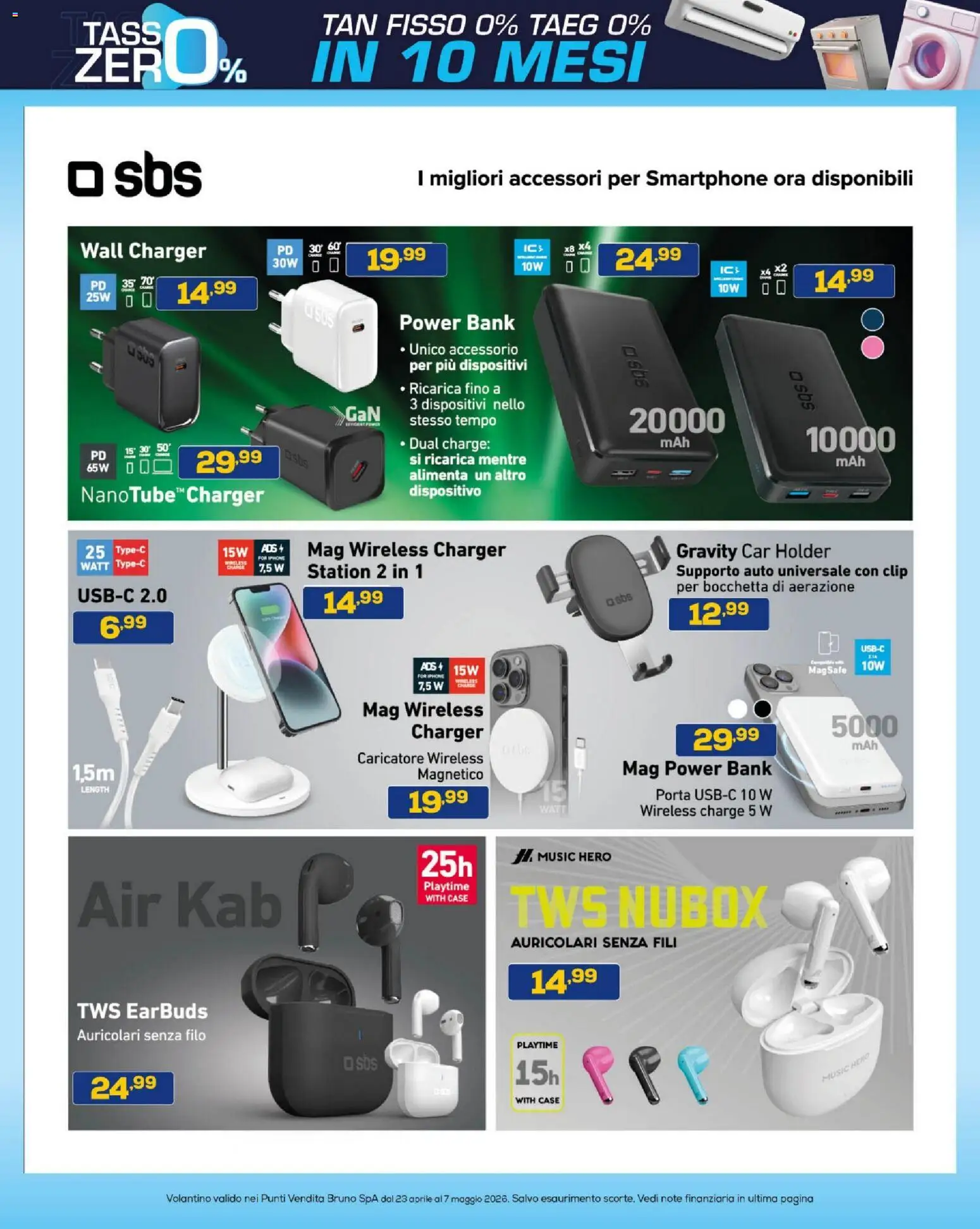 Volantino BRUNO del 23.04.2026 | Pagina: 37 | Prodotti: Auricolari, Iphone, Power bank, Smartphone