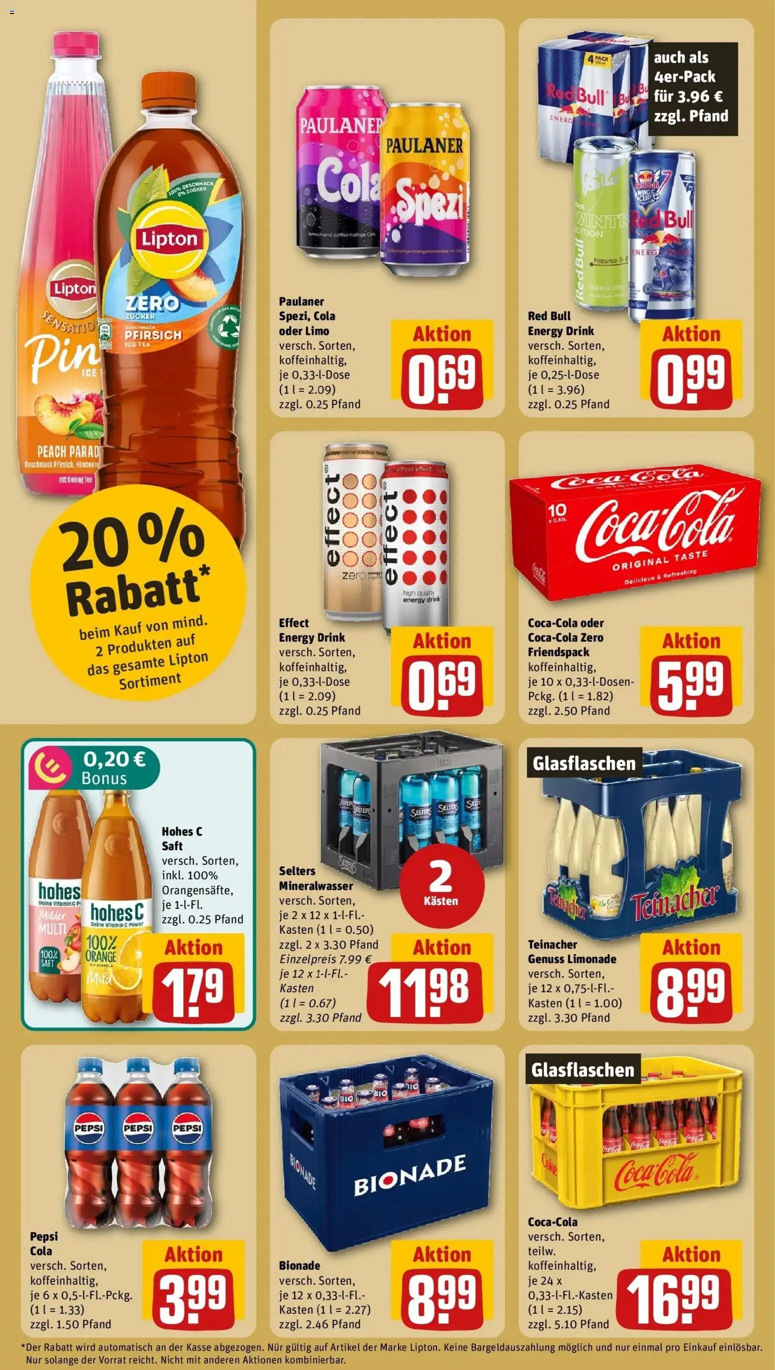 REWE Prospekt ab 19.10.2026 zum Blättern » Angebote | Seite: 18 | Produkte: Cola, Bionade, Pepsi, Paulaner