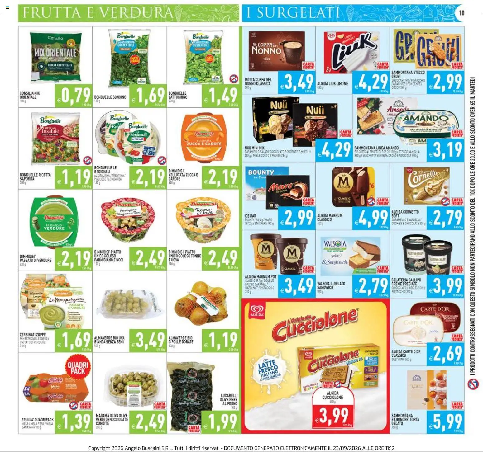 Volantino PIM Supermercati del 23/09/2026 | Pagina: 10 | Prodotti: Cornetto, Latte, Mirtilli, Parmigiano