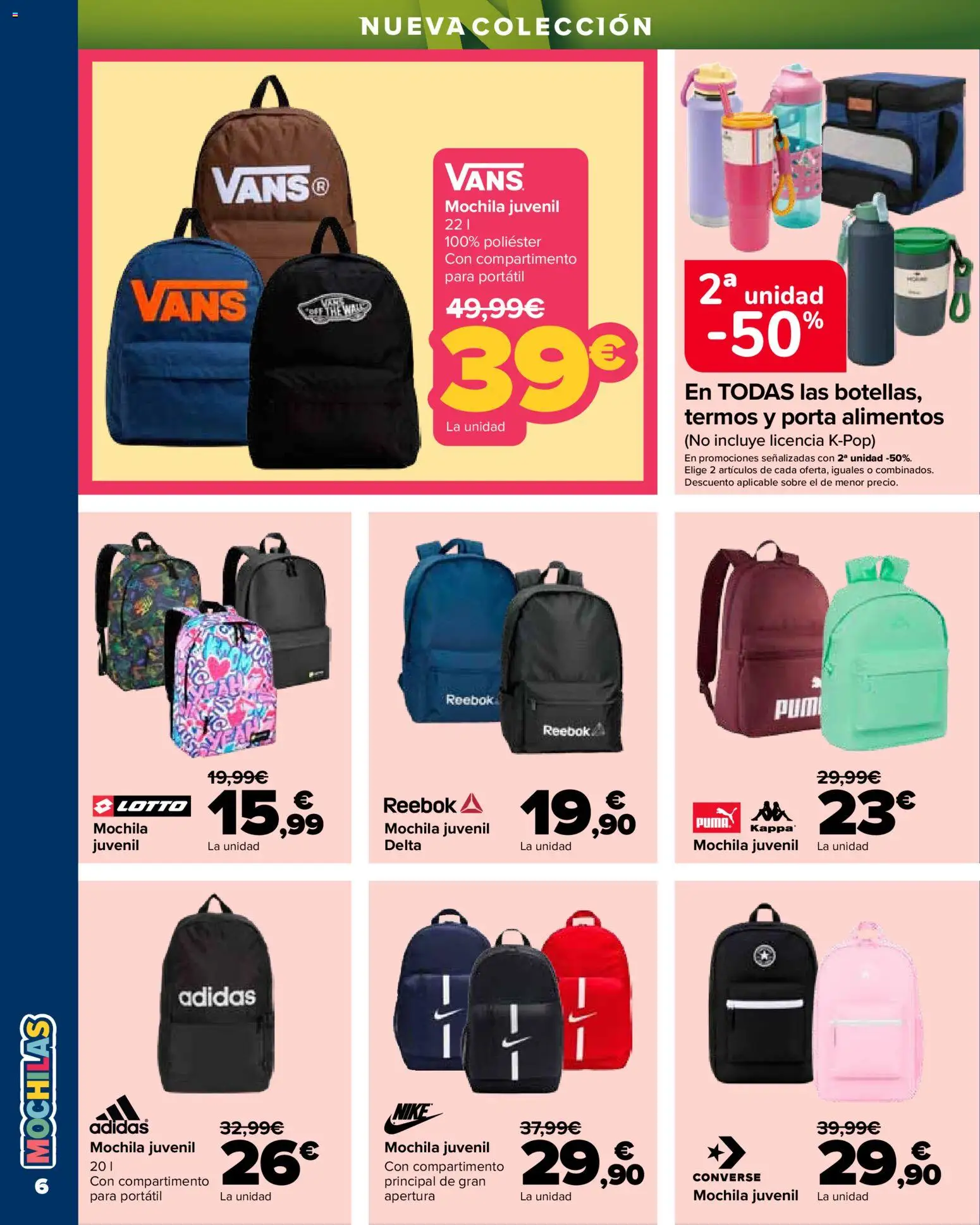 Carrefour Vuelta al cole │ válido desde el 18/08/2026 | Página: 6 | Productos: Portátil, Mochila, Alimentos