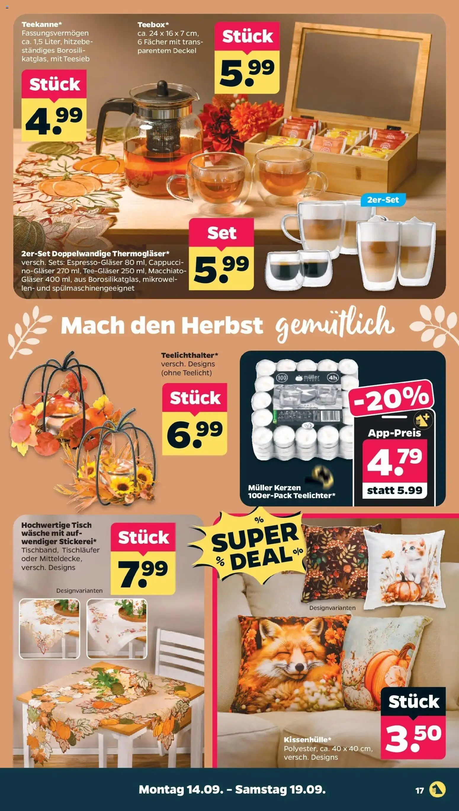 Netto Aktueller Prospekt ab 14.09.2026 → Angebote nächste Woche | Seite: 19 | Produkte: Tisch