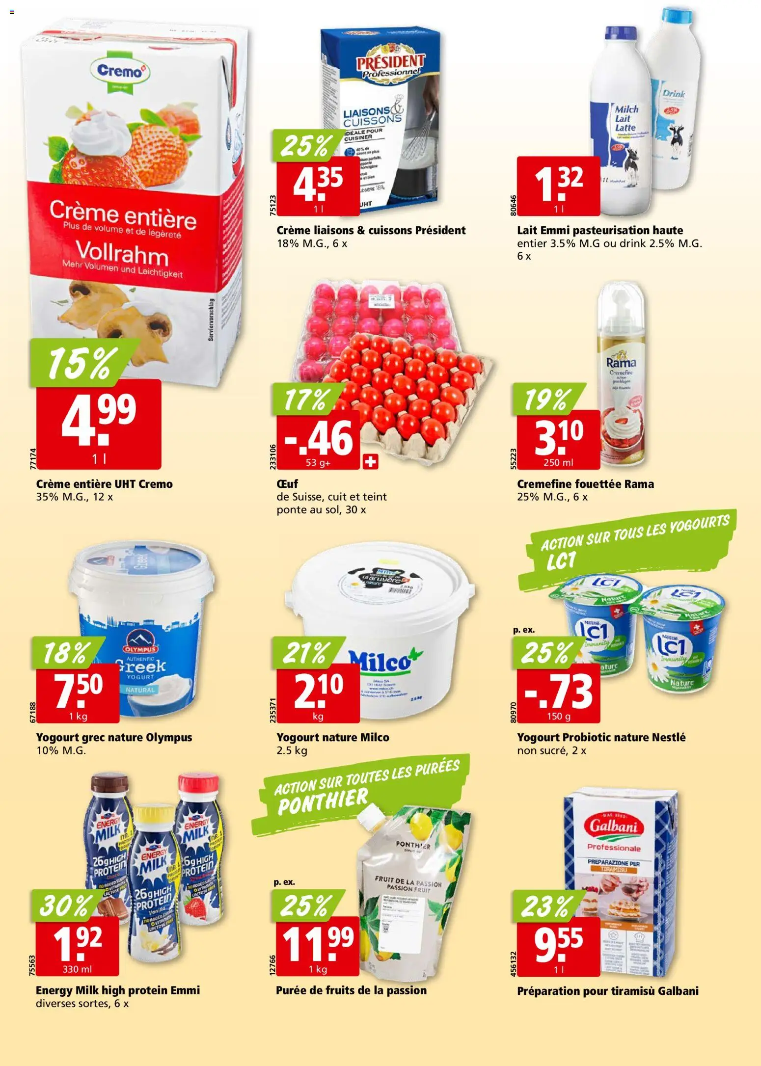 Aligro aktionen Chavannes, Matran, Genève, Sion – gültig ab 14.09.2026 | Seite: 14 | Produkte: Milch, Creme