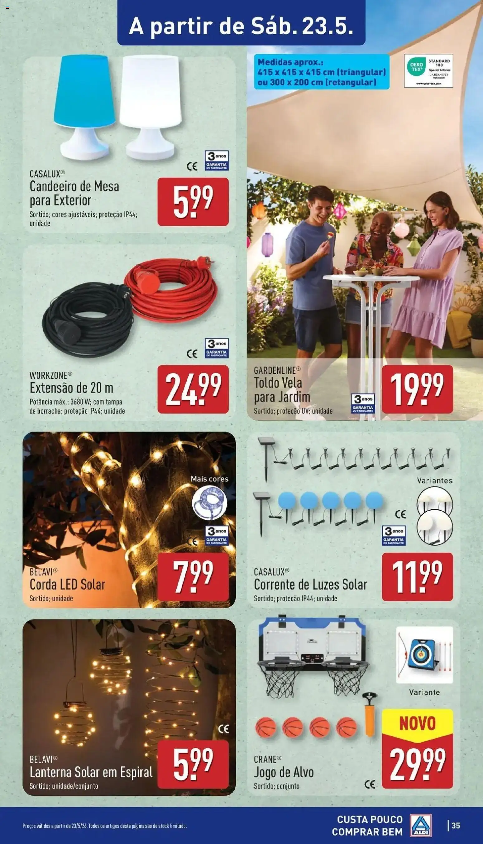 Aldi Folheto Setúbal  │ válido de 18.05.2026 | Página: 35 | Produtos: Candeeiro, Corda, Mesa, Lanterna