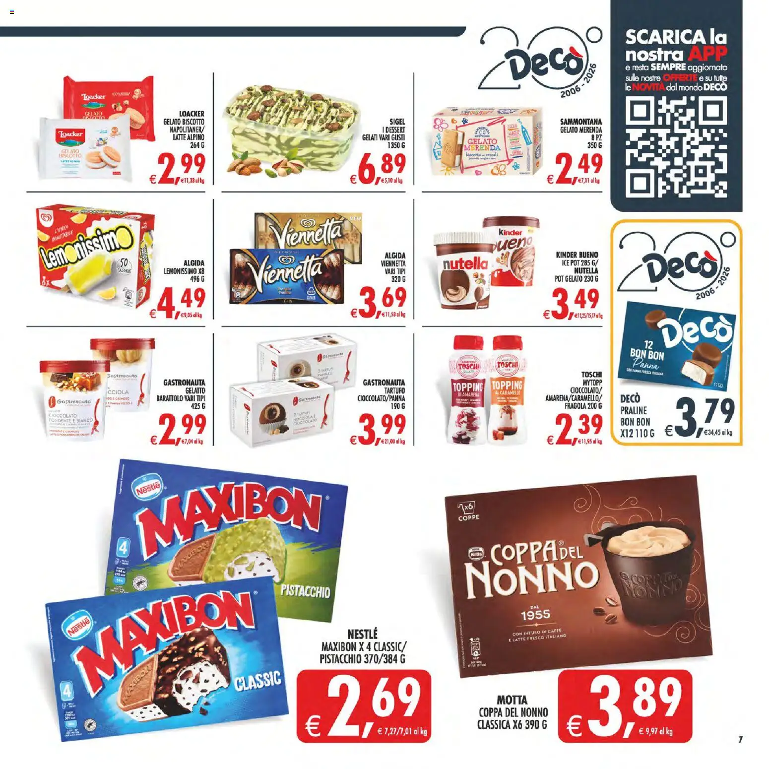 Volantino Decò del 11/08/2026 | Pagina: 9 | Prodotti: Tartufo, Gelato, Latte, Amarena