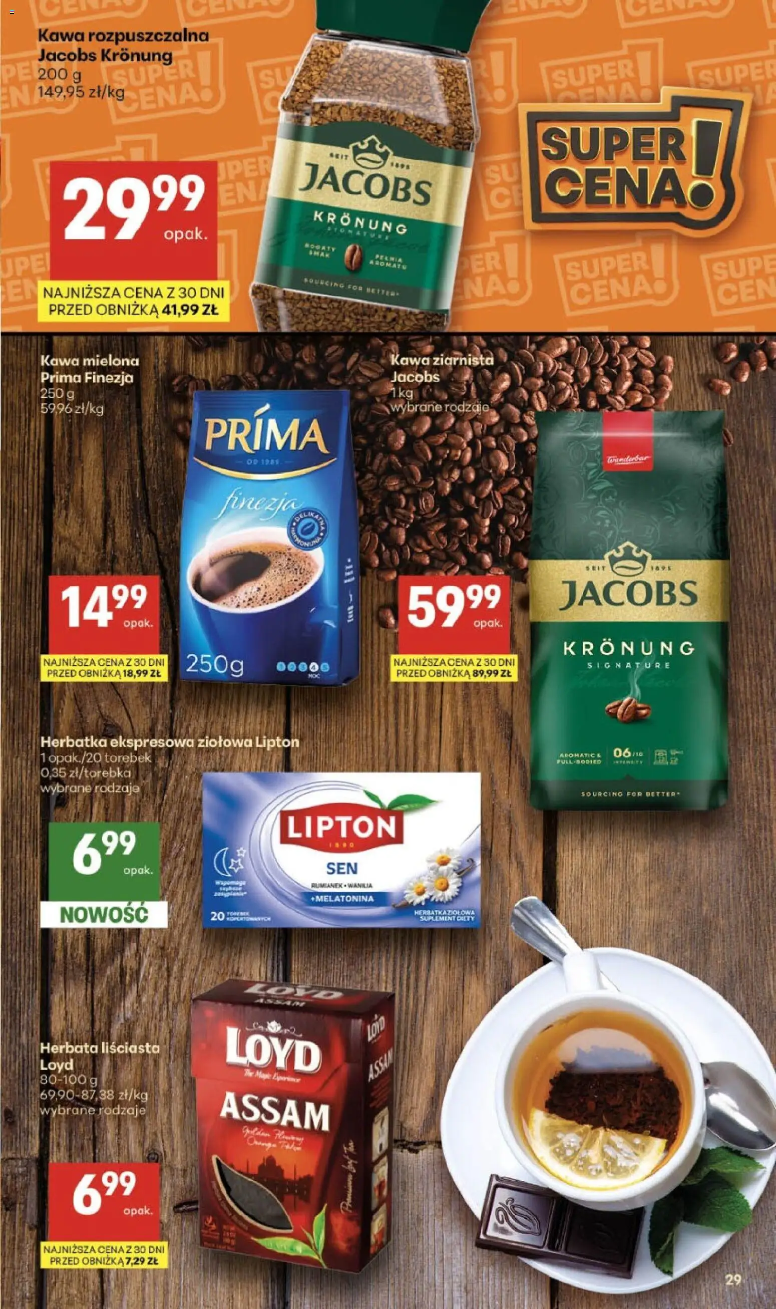 Delikatesy Centrum gazetka - Sklepy Własne od 25.06.2026 | Strona: 29 | Produkty: Herbata liściasta, Kawa ziarnista, Kawa, Herbata