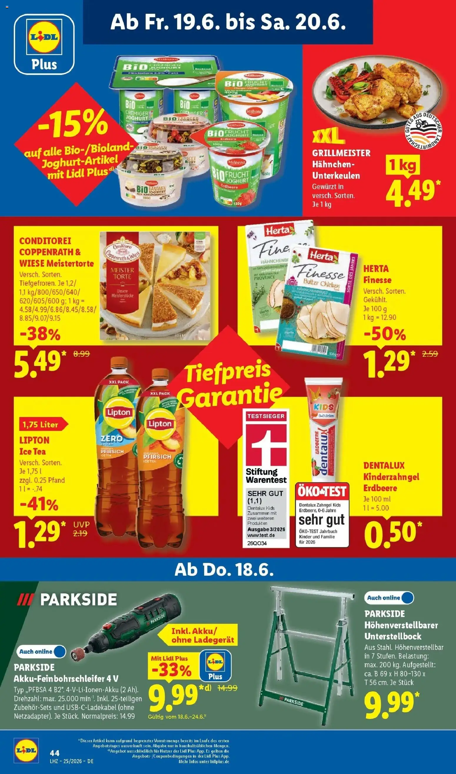 Lidl Prospekt Senftenberg – gültig ab 15.06.2026 | Seite: 70 | Produkte: Joghurt, Bananen, Pfirsich, Ladegerät