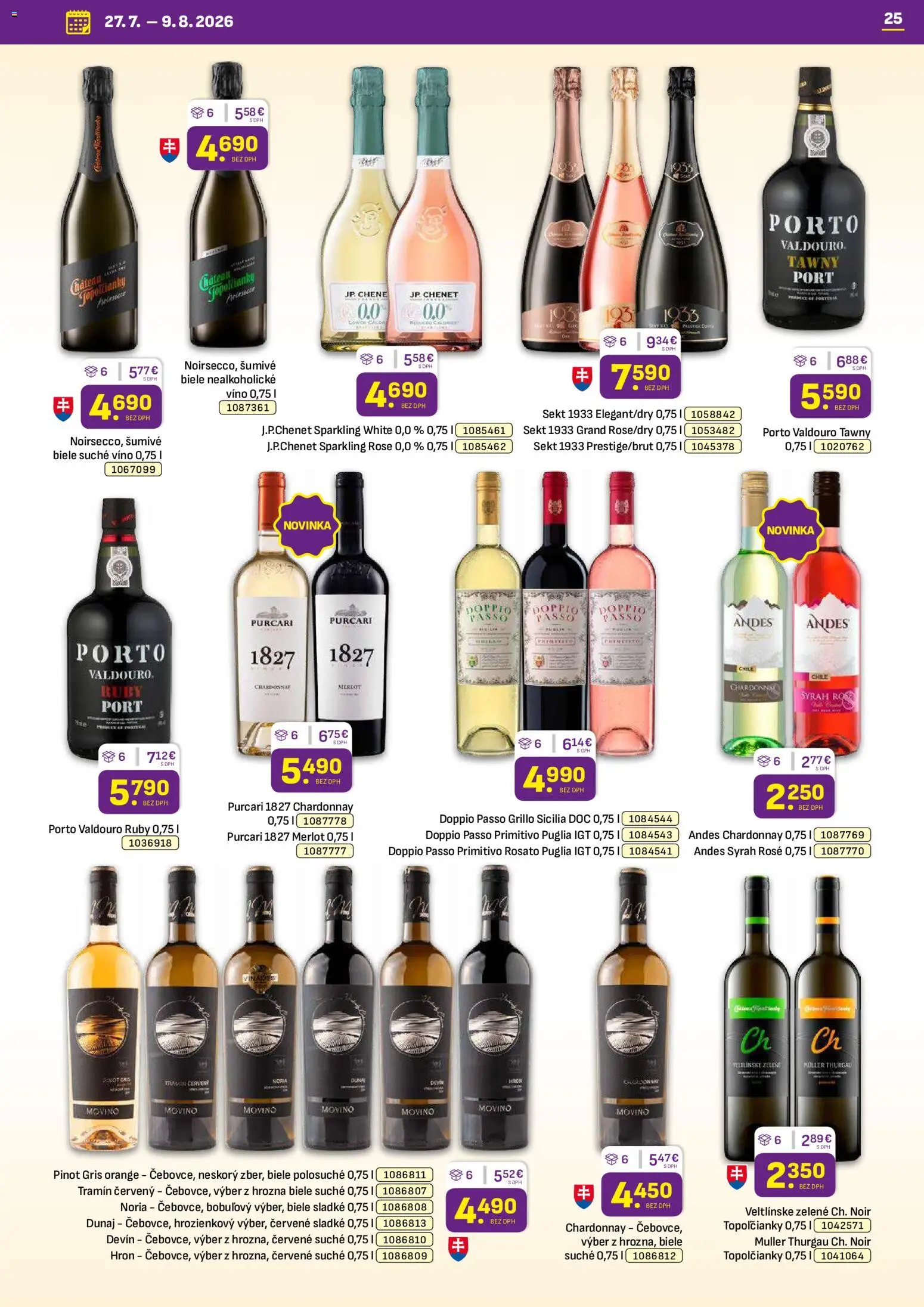 Nové Libex akcie – leták je platný od 27.07.2026 | Strana: 25 | Produkty: Víno