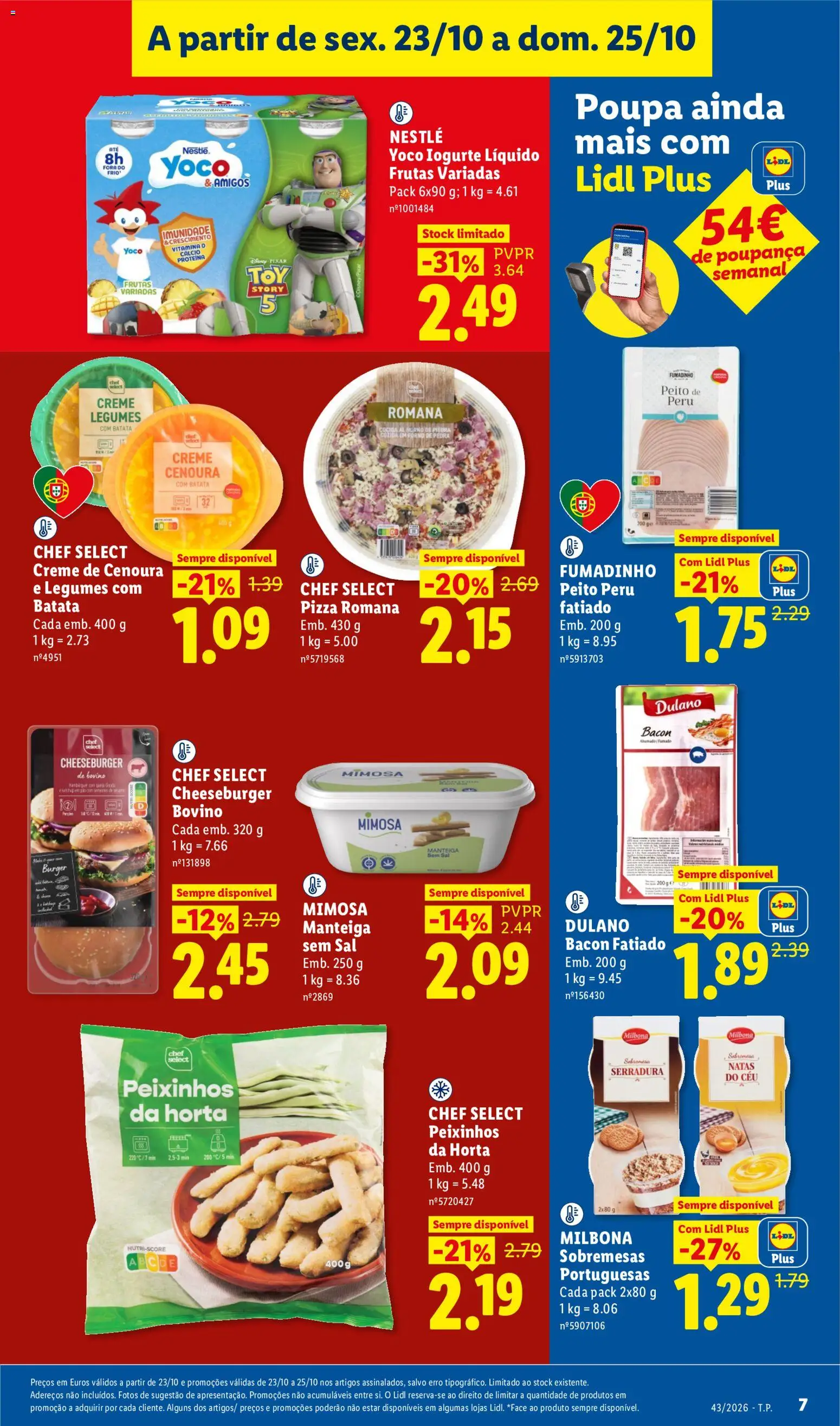 Lidl Promoções Fim de Semana │ válido de 23/10/2026 | Página: 7 | Produtos: Nestlé, Pizza, Creme, Proteina
