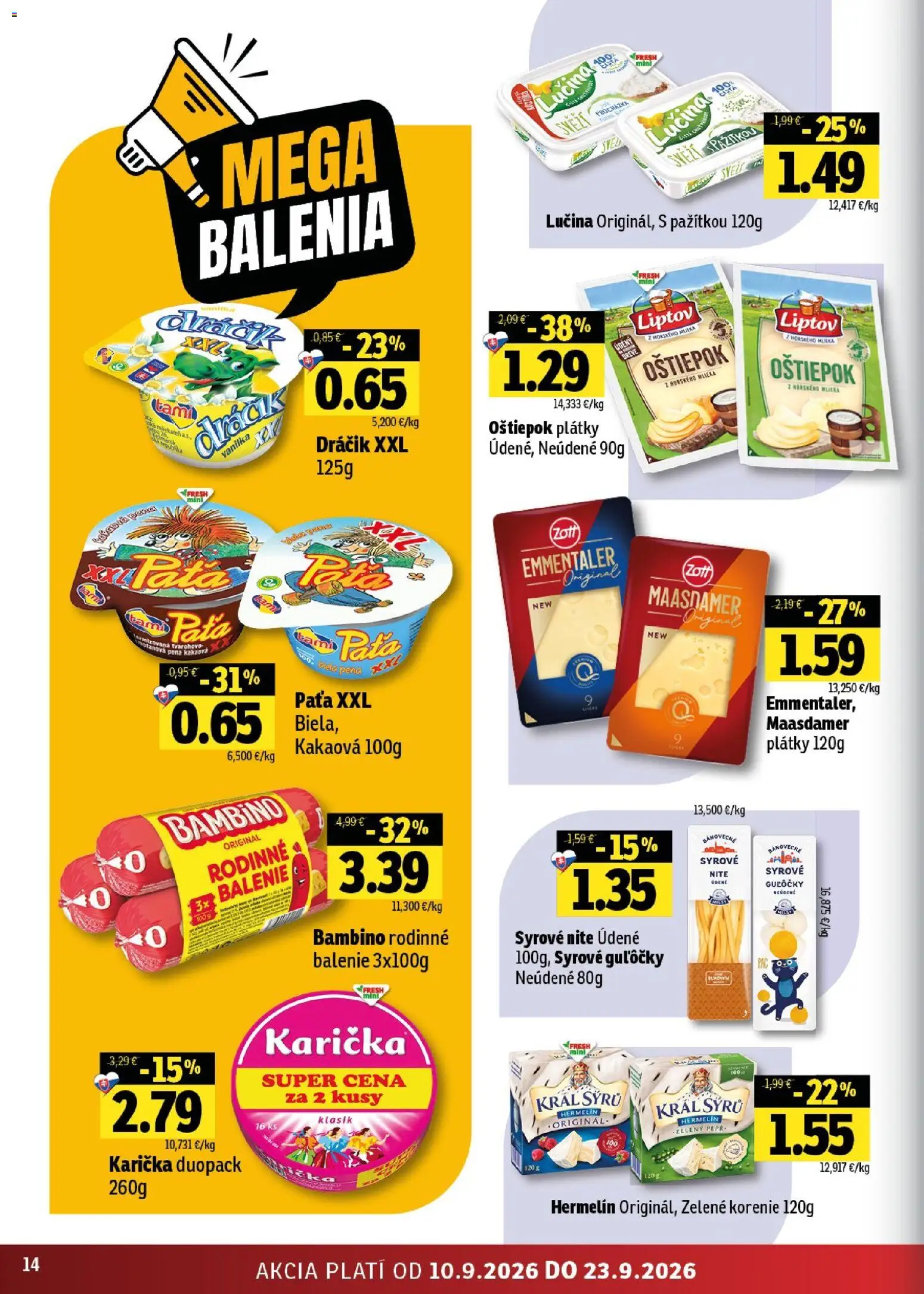 Nové Fresh akcie – leták je platný od 10.09.2026 | Strana: 14