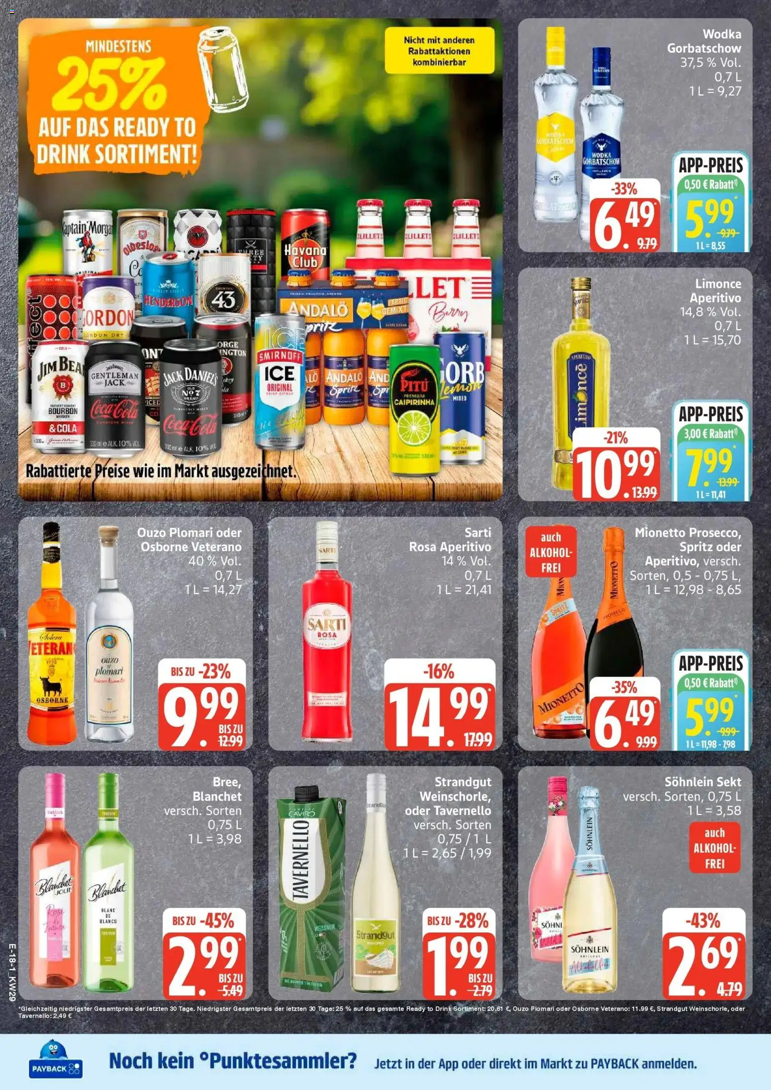 Edeka Prospekt Mölln – gültig ab 13.07.2026 | Seite: 22 | Produkte: Sprite, Jack Daniel's, Wodka, Ouzo plomari