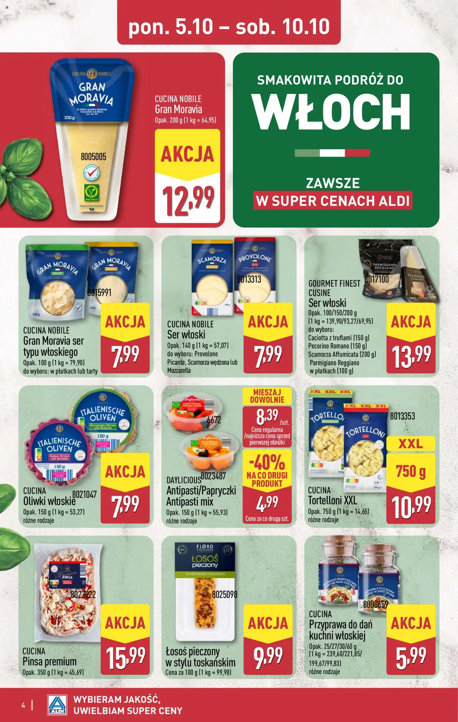 Aldi Polsko leták - Dzień nauczyciela od 05.10.2026 | Strana: 4 | Produkty: Gourmet, Pecorino, Scamorza, Parmigiano Reggiano