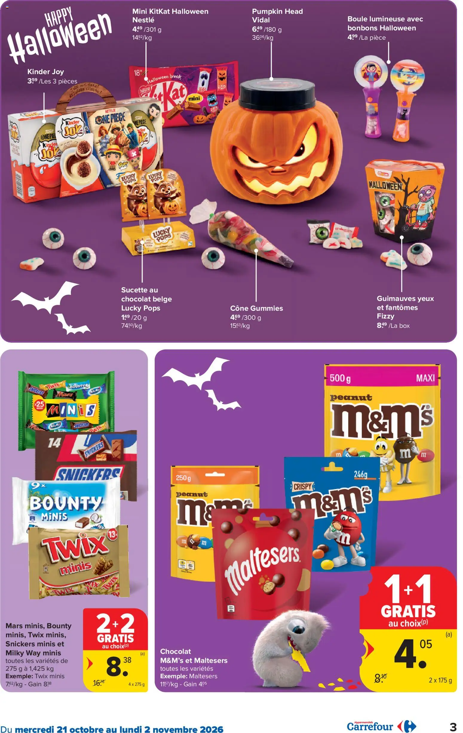 {H1} | Pagina: 3 | Producten: Kinder, Twix, Snickers, Box
