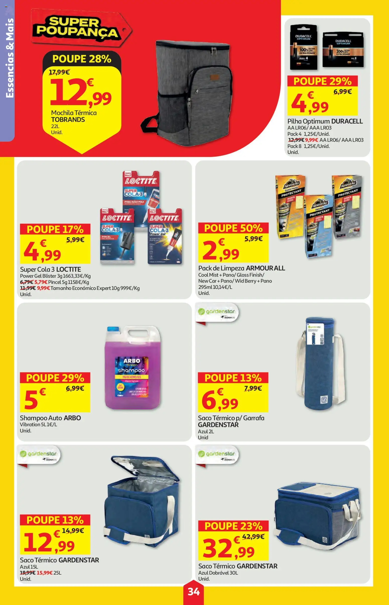 Auchan folheto │ válido de 16/07/2026 | Página: 34 | Produtos: Gloss, Mochila, Pincel, Shampoo