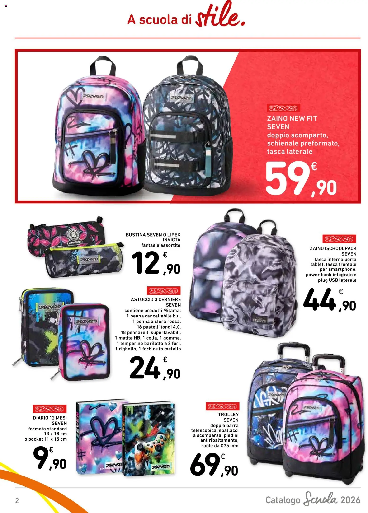 Volantino Spazio Conad del 17/07/2026 | Pagina: 2 | Prodotti: Forbice, Astuccio, Pastelli, Trolley