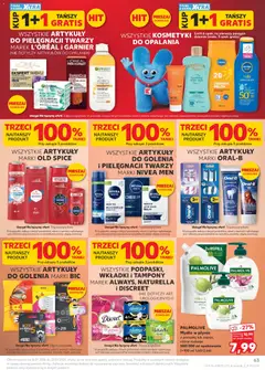 Náhled letáku Kaufland Polsko leták od 16.07.2026 | Strana: 63 | Produkty: Nivea, Bevola, Old Spice, Tampony