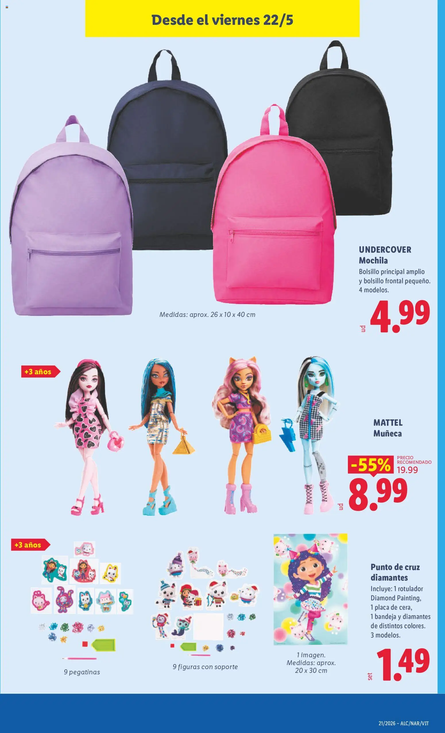 Lidl folleto de bazar │ válido desde el 18.05.2026 | Página: 21 | Productos: Mochila, Muñeca, Bandeja