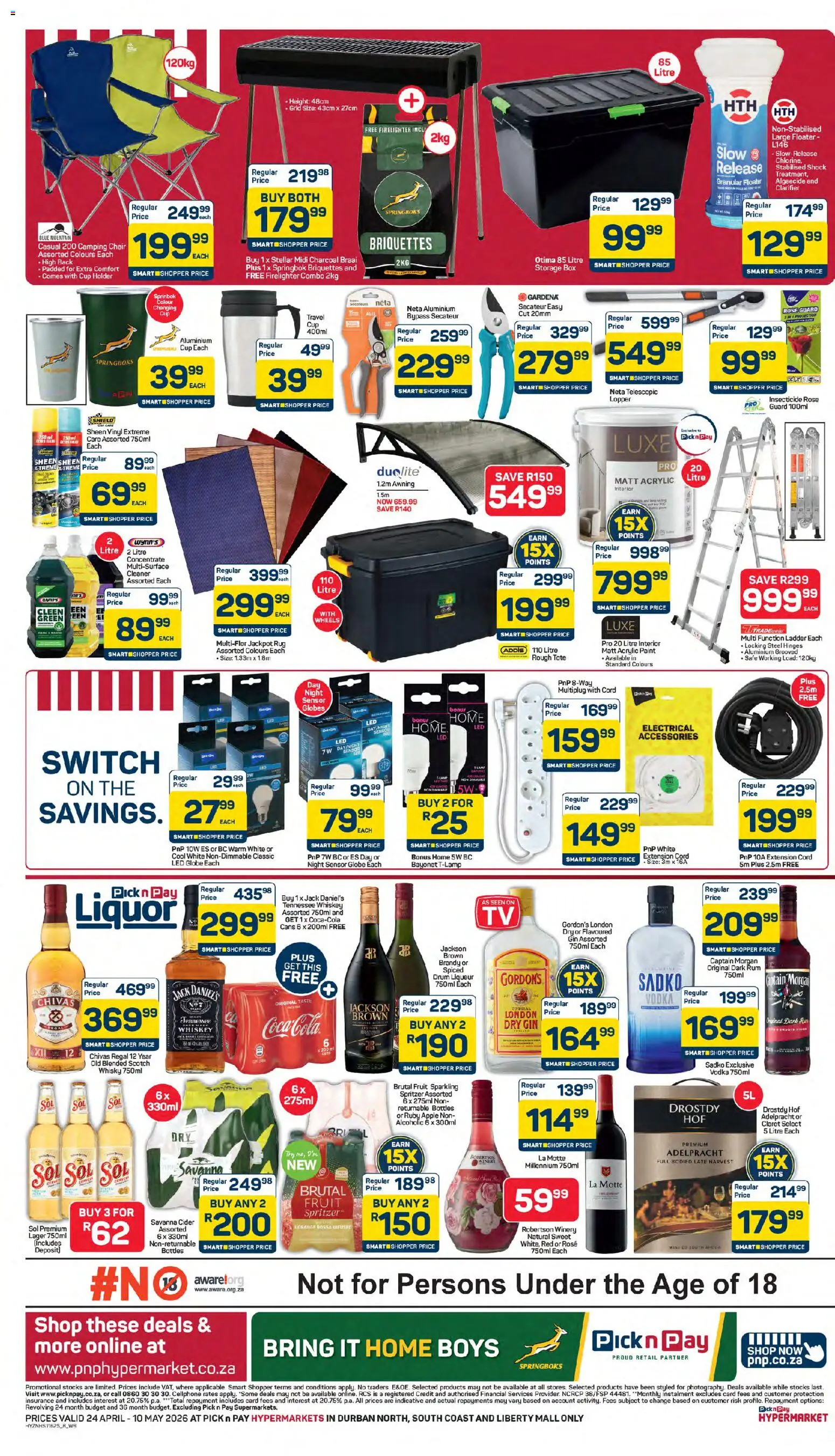 New Pick n Pay catalogue – valid from 24.04.2026 | Page: 8 | Products: Box, Wine, Vodka, Whiskey