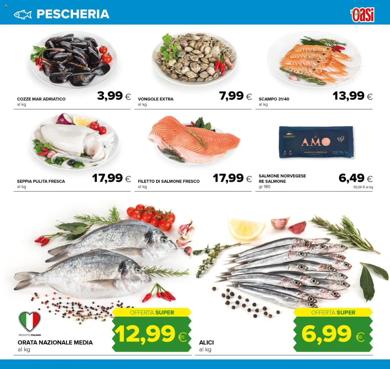 Volantino Oasi del 07.05.2026 | Pagina: 9 | Prodotti: Salmone, Vongole, Salmone fresco, Alici