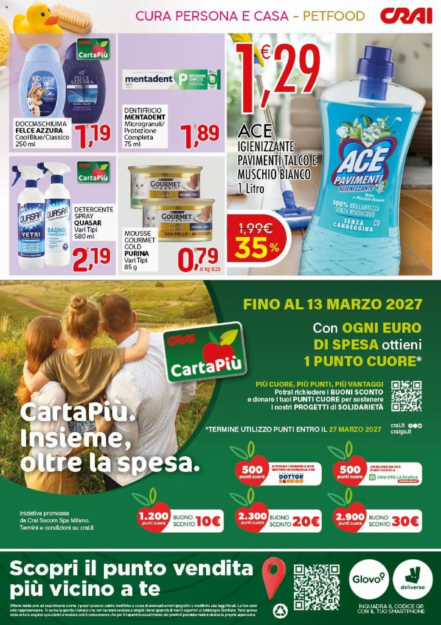 Volantino CRAI del 20/08/2026 | Pagina: 4 | Prodotti: Dentifricio, Talco, Smartphone, Bagno