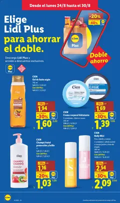 Vista previa CIEN Gel de baño argán, Gel de baño argán 750 ml válido desde el 24/08/2026 | Página: 12 | Productos: Champú, Fruta, Crema, Baño