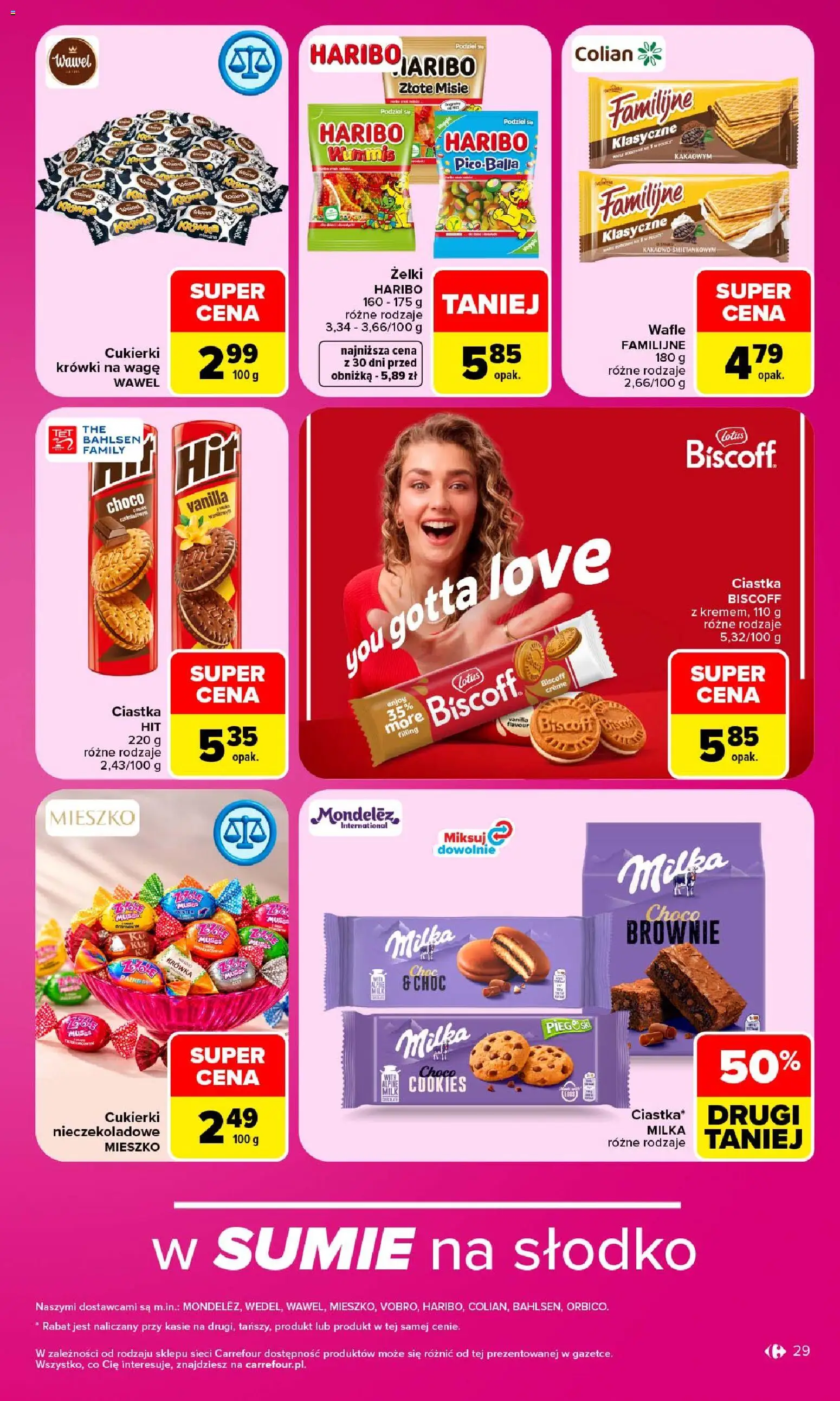Carrefour gazetka od 28.09.2026 | Strona: 29 | Produkty: Milka, Żelki, Brownie, Ciastka
