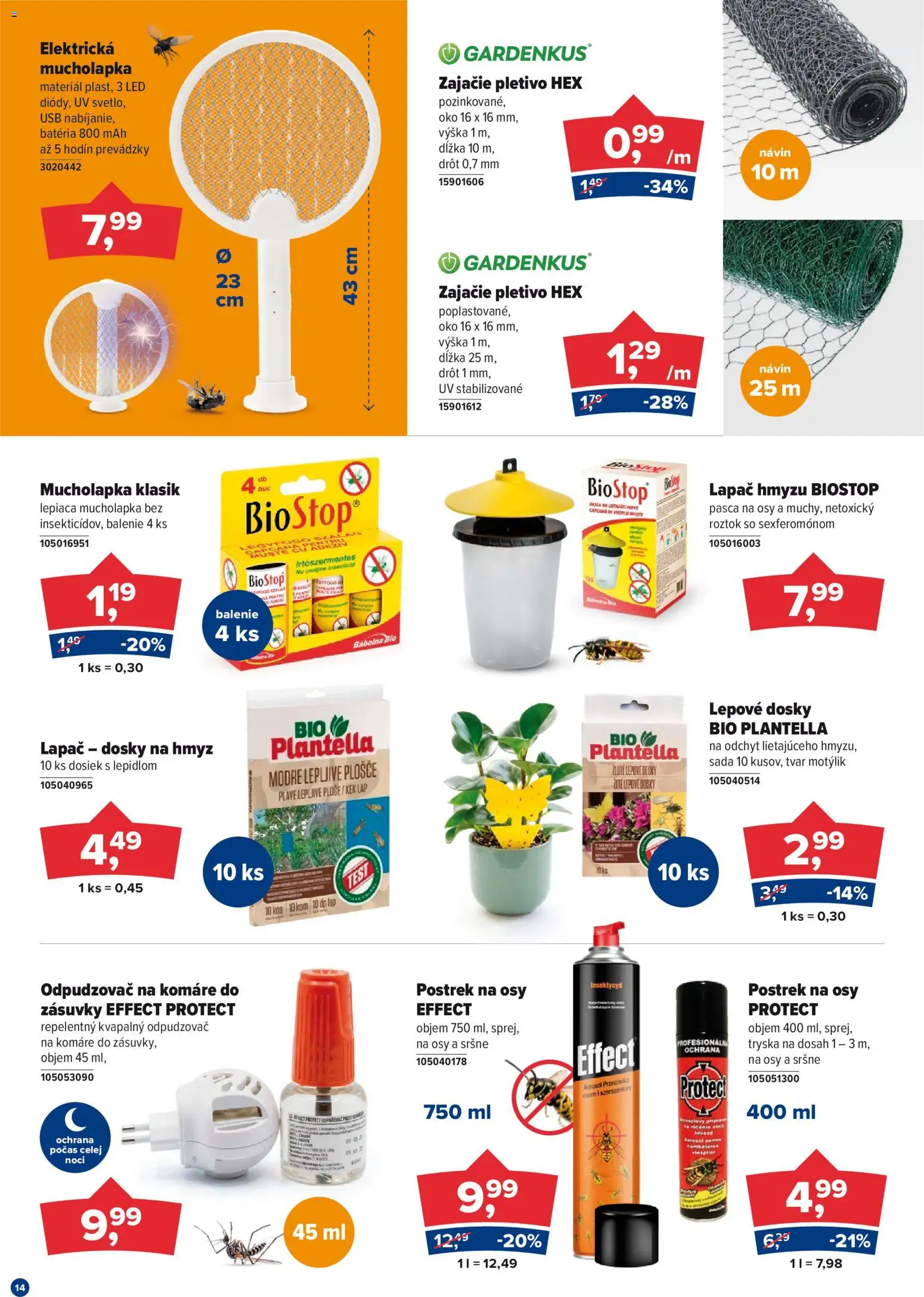 Nové Kinekus akcie – leták je platný od 01.08.2026 | Strana: 14 | Produkty: Pletivo, Led, Batéria, Kôš