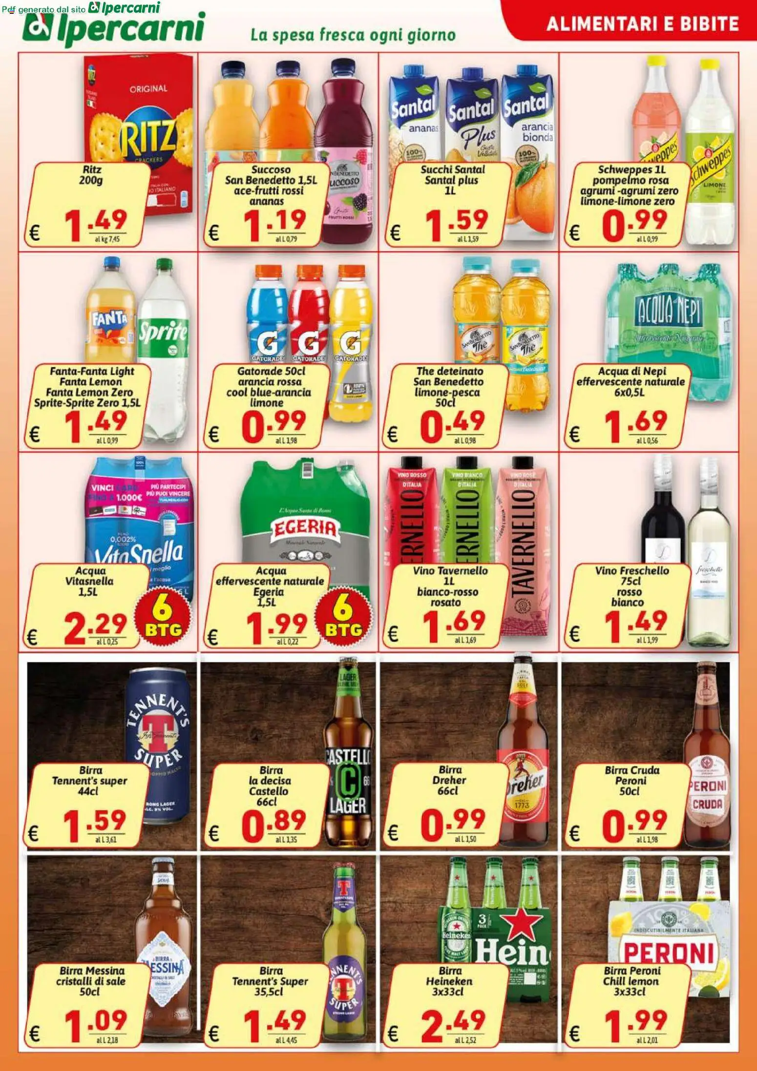 Volantino Ipercarni del 21/08/2026 | Pagina: 13 | Prodotti: Tennent's Super, Tennent's, Fanta, Birra Peroni