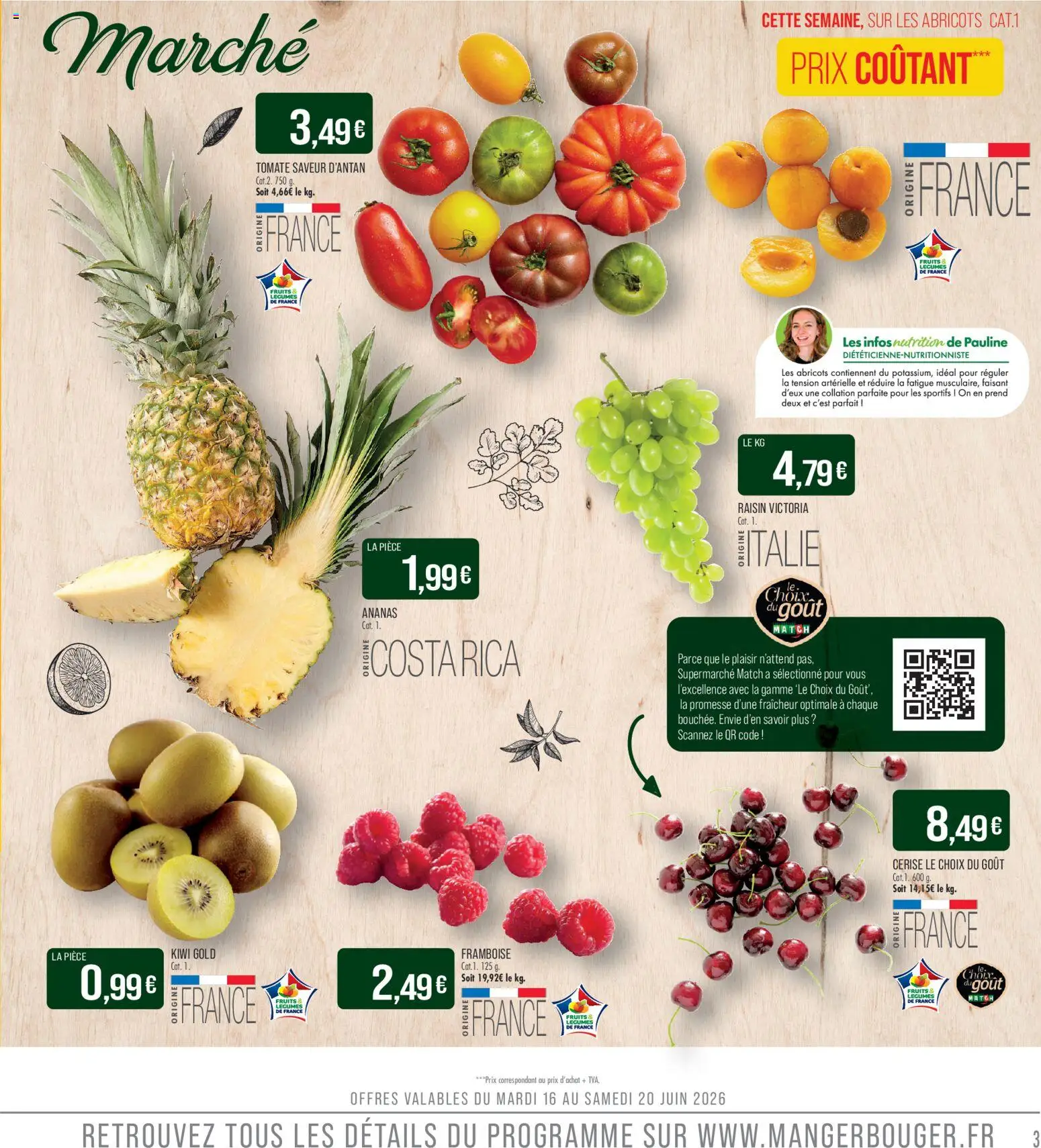 {H1} | Page: 3 | Produits: Raisin, Abricots, Ananas, Kiwi