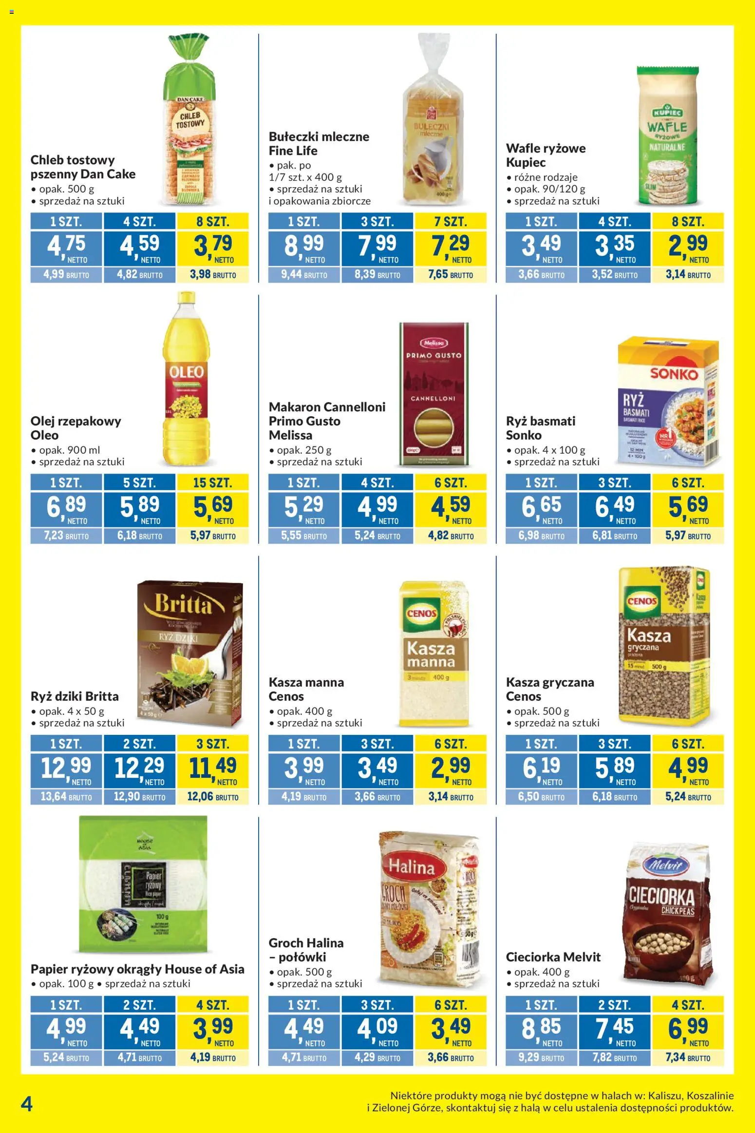 Makro gazetka - Kupujesz więcej płacisz mniej od 01.09.2026 | Strona: 4 | Produkty: Olej rzepakowy, Kasza, Chleb tostowy, Cannelloni