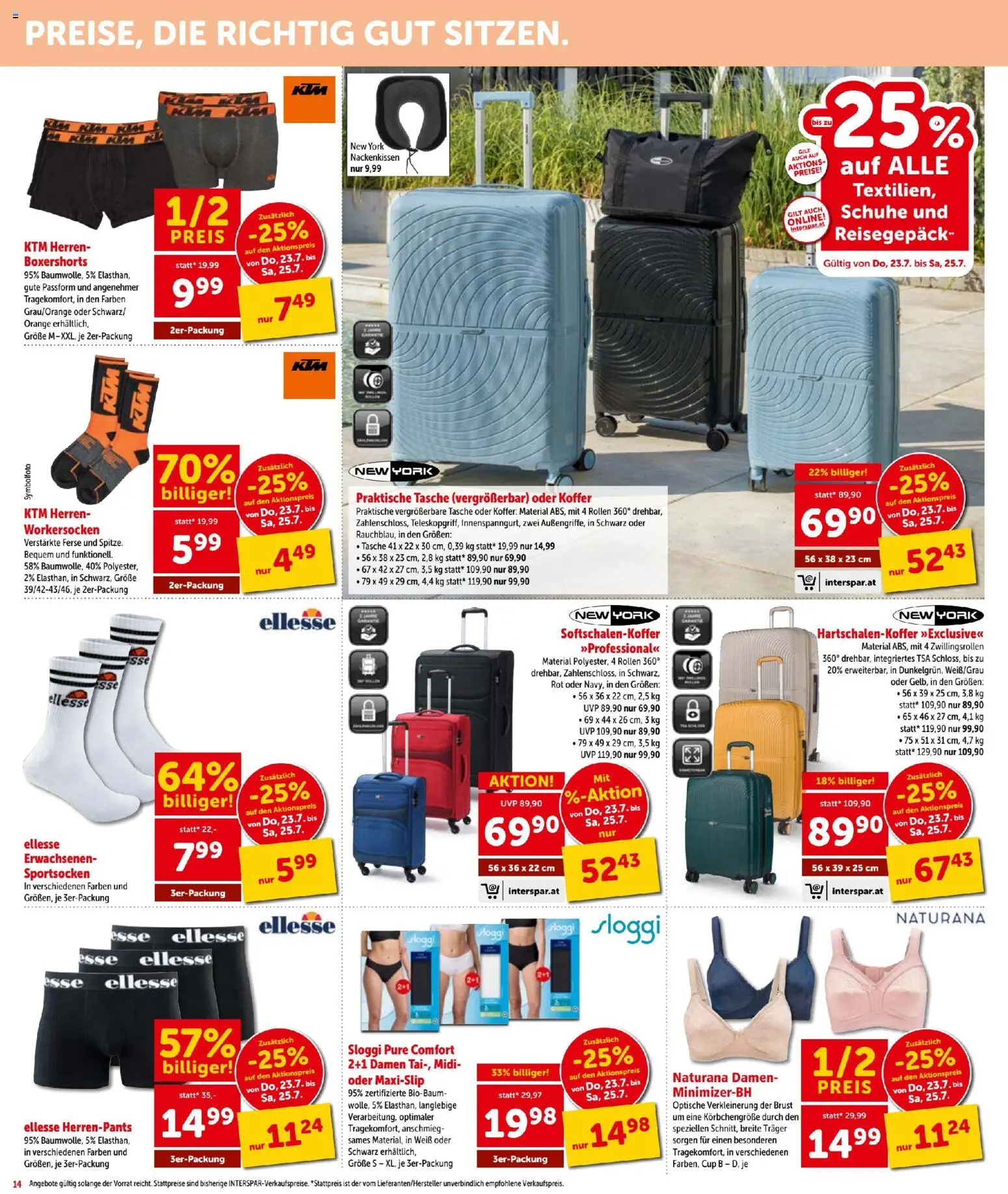 Interspar - Flugblatt gültig ab 23.07.2026 | Seite: 14 | Produkte: Koffer, Tasche
