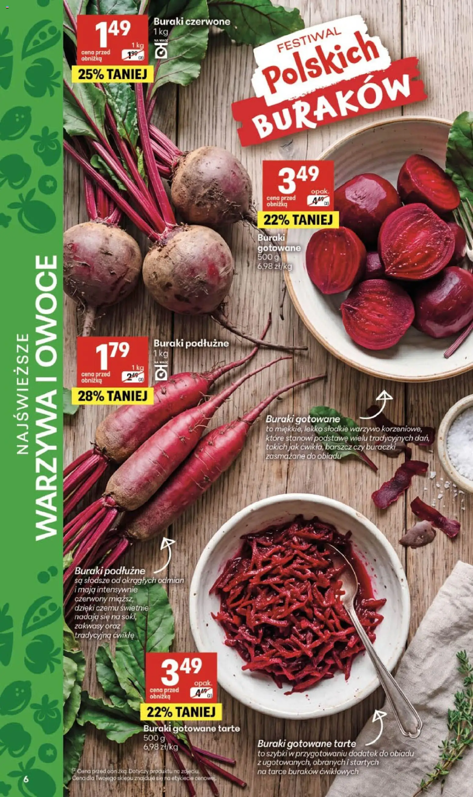 Delikatesy Centrum gazetka - Sklepy Własne od 01.10.2026 | Strona: 6 | Produkty: Buraki, Buraki gotowane, Buraki czerwone, Buraczki zasmażane