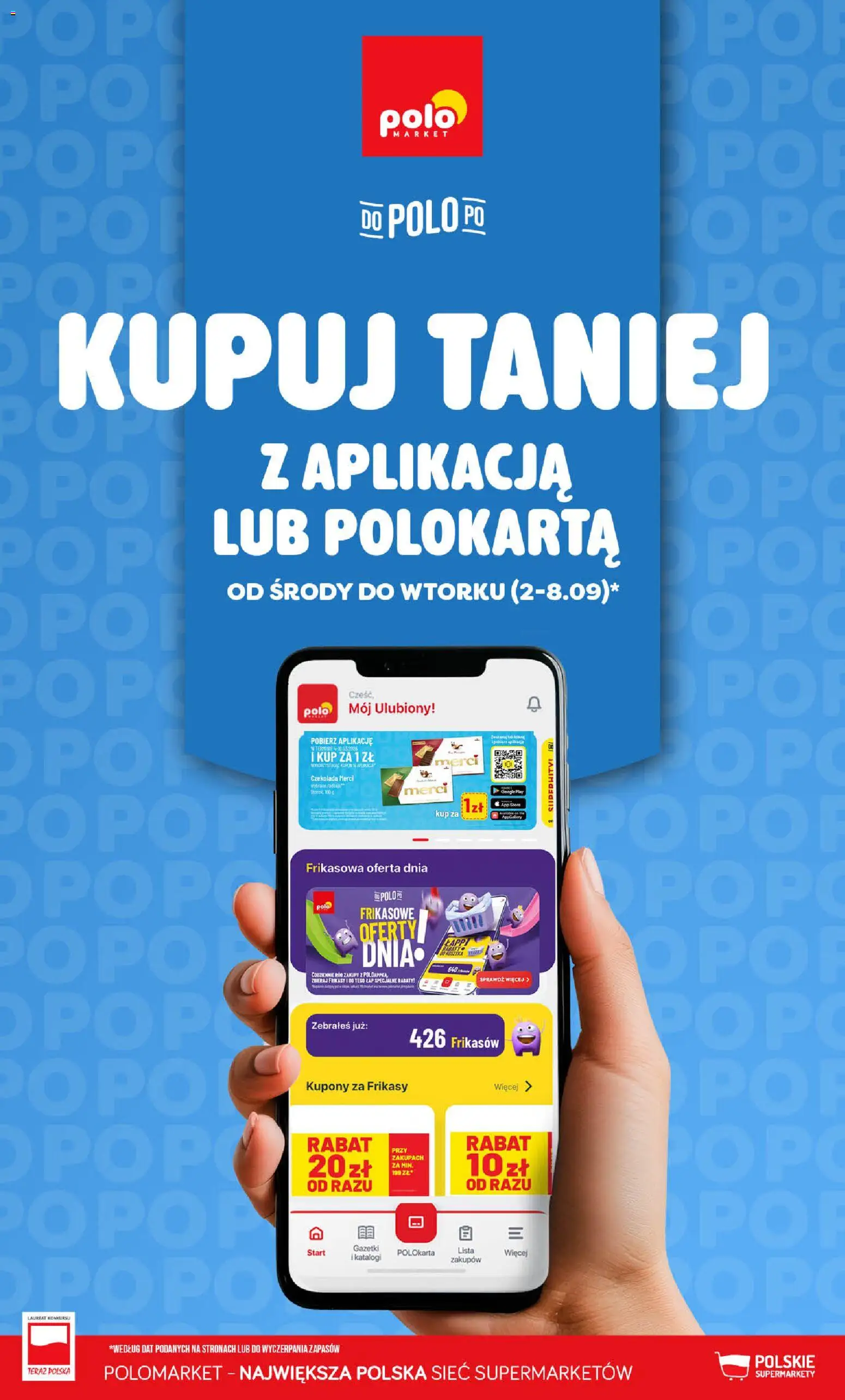 POLOmarket gazetka - Kupuj taniej od 02.09.2026 | Strona: 1 | Produkty: Czekolada merci, Merci, Czekolada