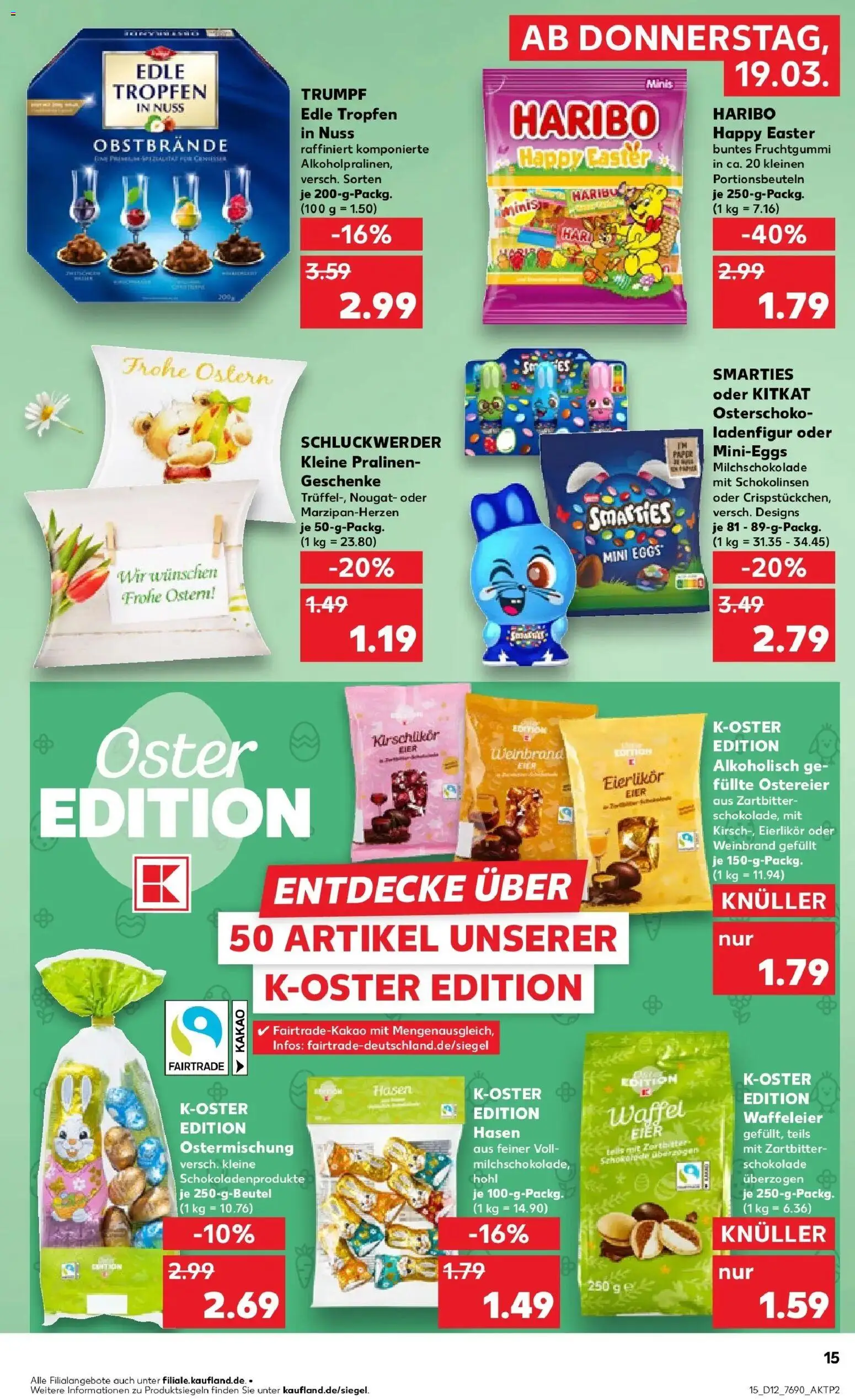 Kaufland Prospekt Burghausen	 – gültig ab 19.03.2026 | Seite: 15 | Produkte: Haribo, Eier, Schokolade, Smarties