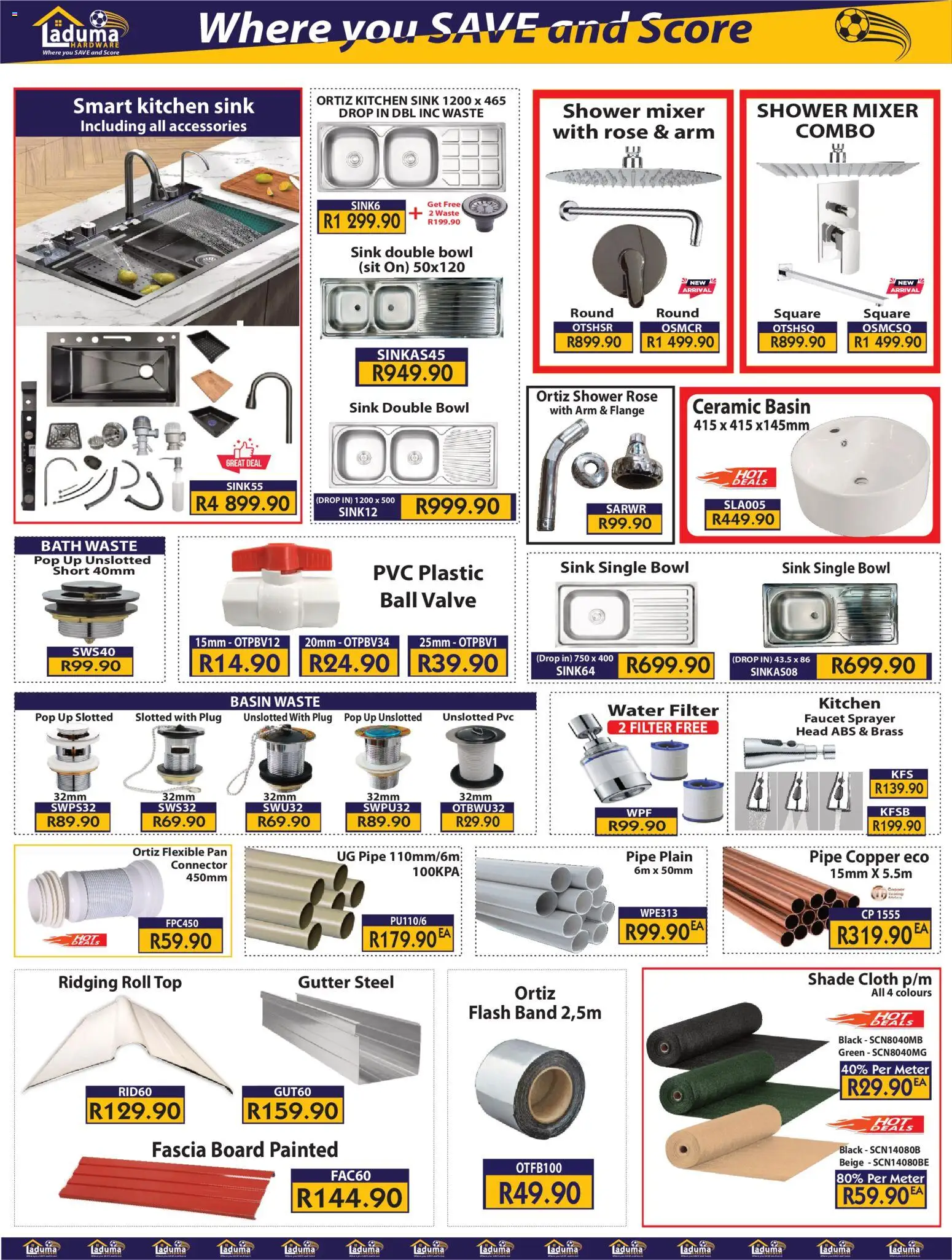 New Laduma Hardware catalogue – valid from 01.02.2026 | Page: 12 | Products: Bath, Valve, Basin, Water