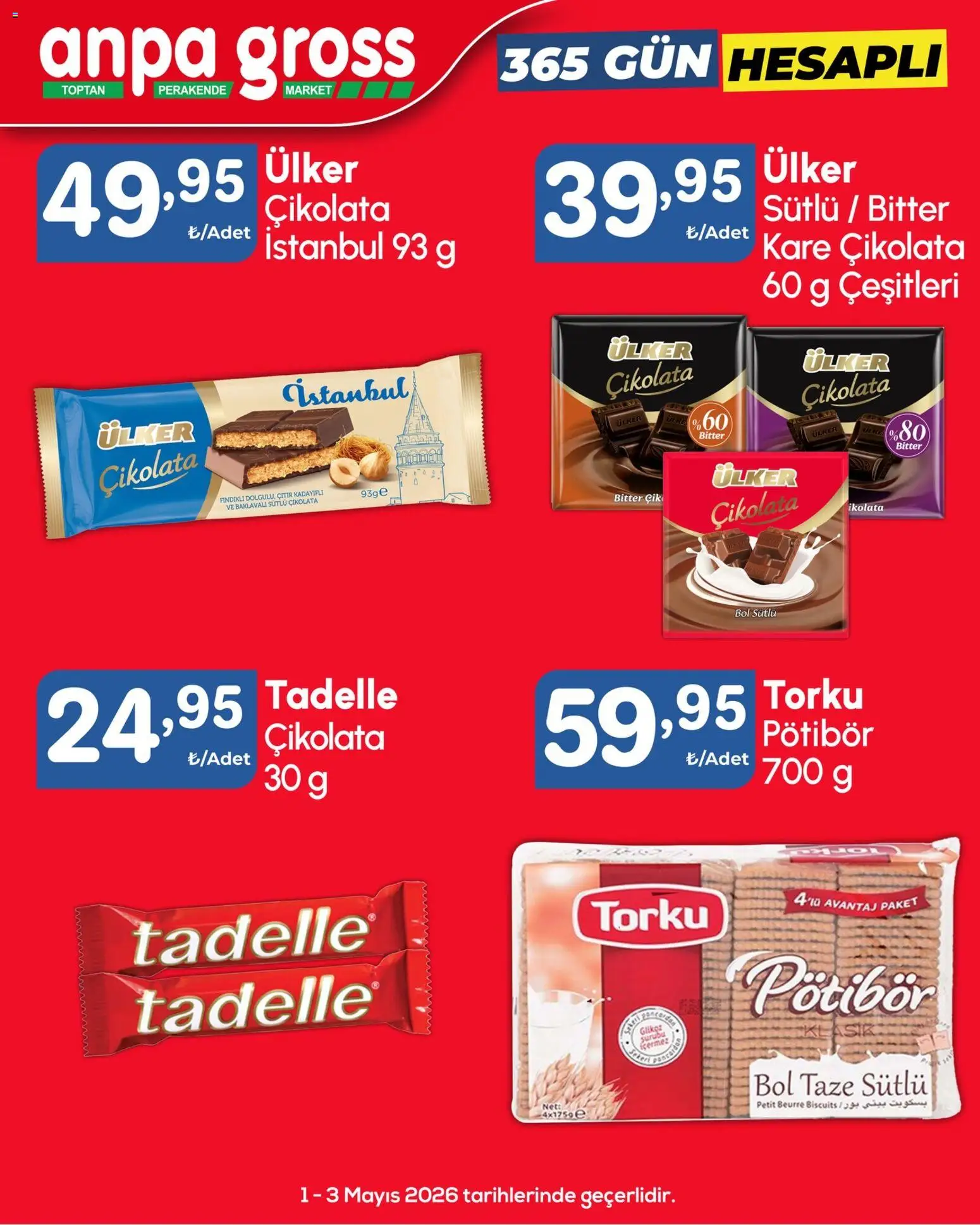 Anpa Gross Katalog Cuma-Pazar - 01.05.2026 tarihinden itibaren geçerlidir | Sayfa: 9 | Ürünler: Çikolata