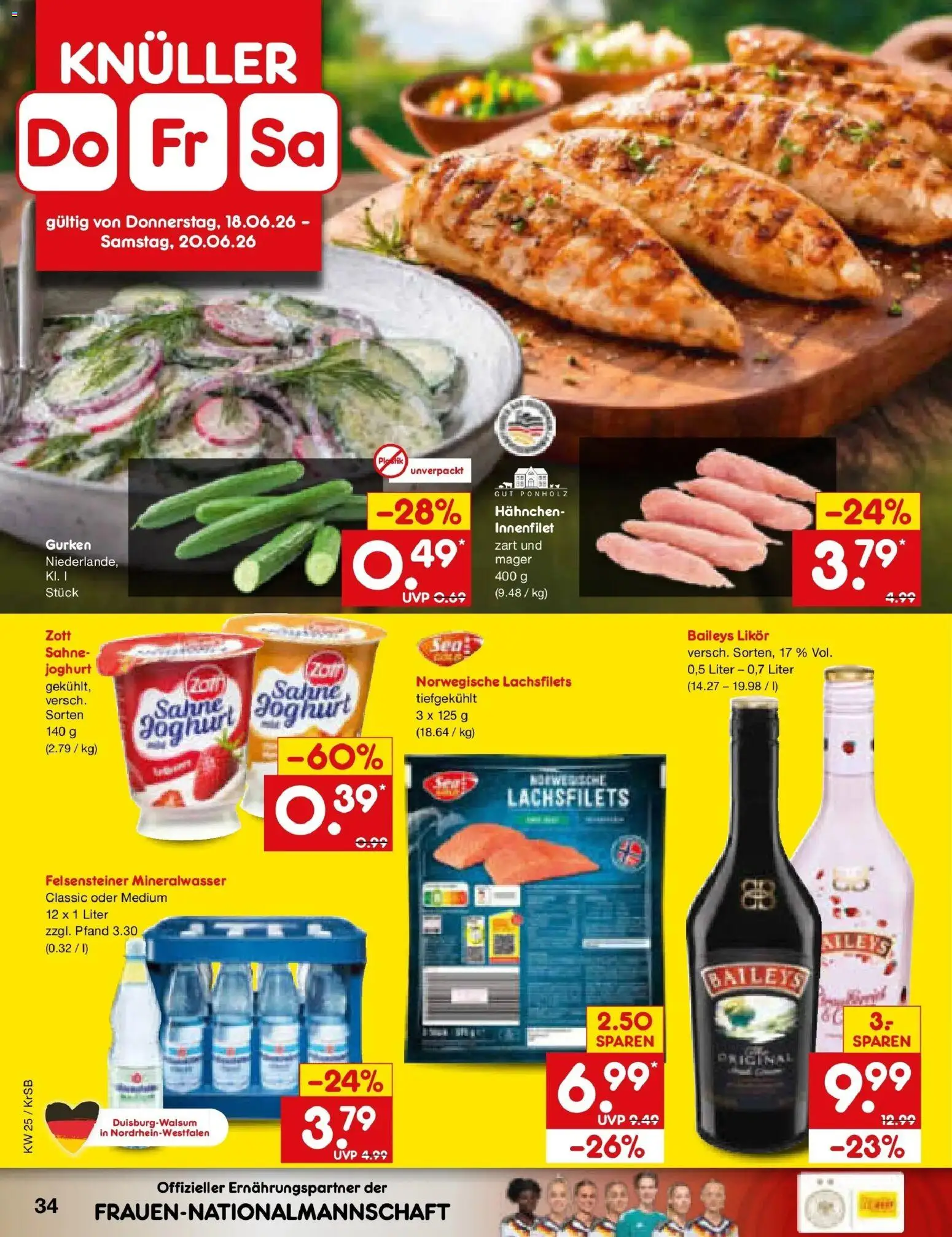 Netto Marken-Discount Prospekt Jüchen – gültig ab 15.06.2026 | Seite: 46 | Produkte: Hahnchen, Likör, Mineralwasser, Baileys