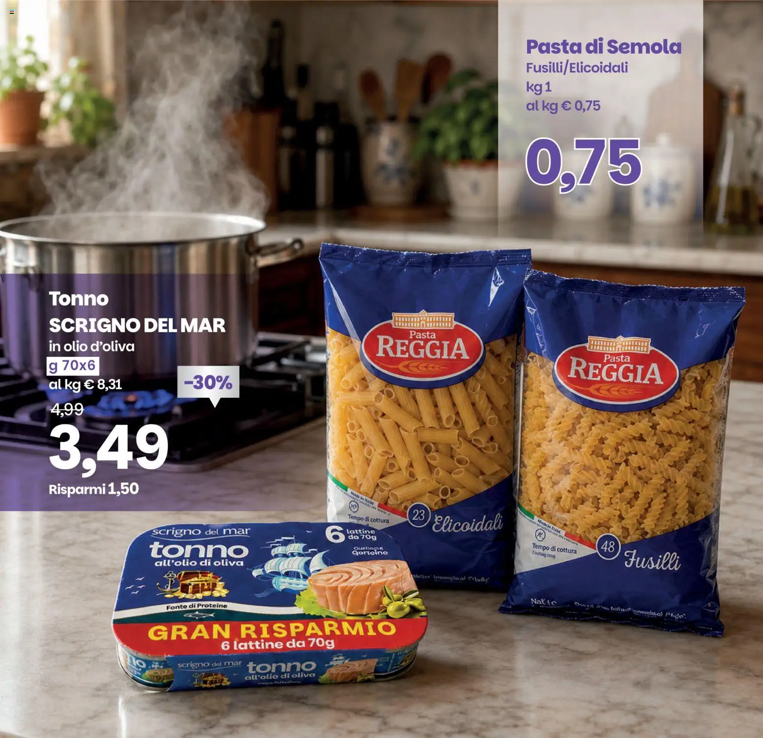 Volantino Prix del 07/07/2026 | Pagina: 13 | Prodotti: Olive, Pasta, Tonno, Fusilli