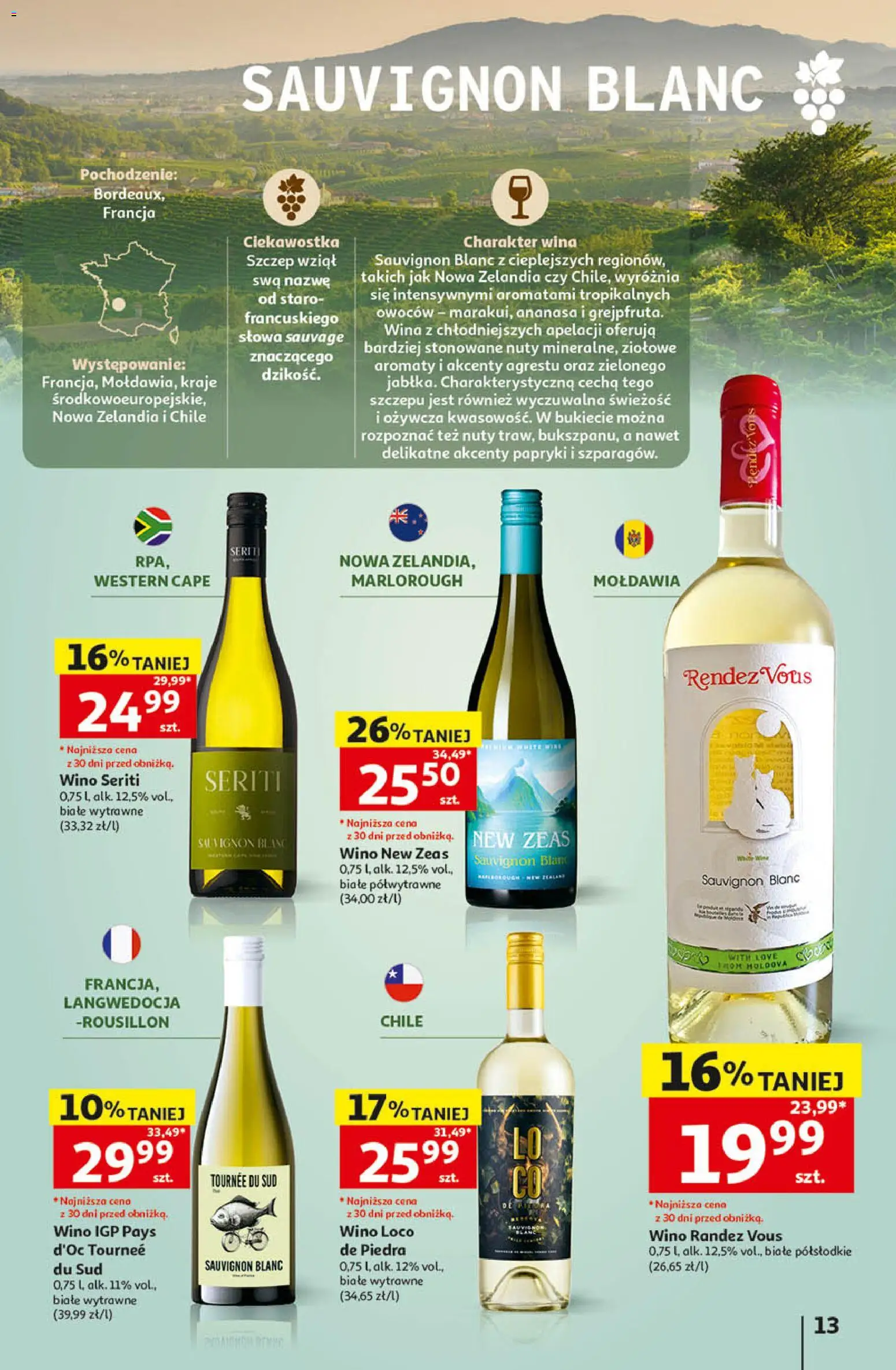 Auchan gazetka - Katalog Wino od 05.10.2026 | Strona: 13 | Produkty: Papryki, Wino, Sauvignon Blanc