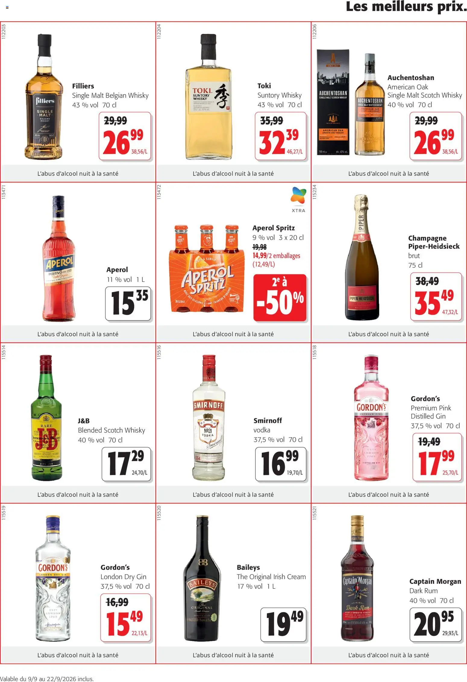 {H1} | Pagina: 2 | Producten: Gin, La, Aperol Spritz, Captain Morgan