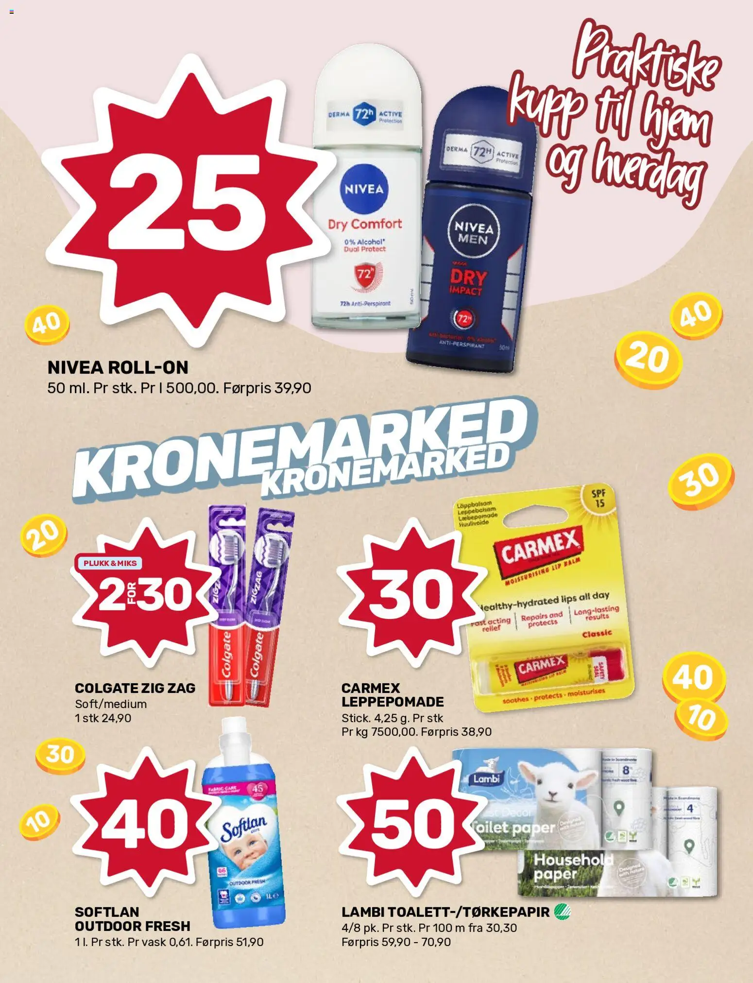 {H1} | Side: 5 | Produkter: Antiperspirant, And, Leppepomade, Vask