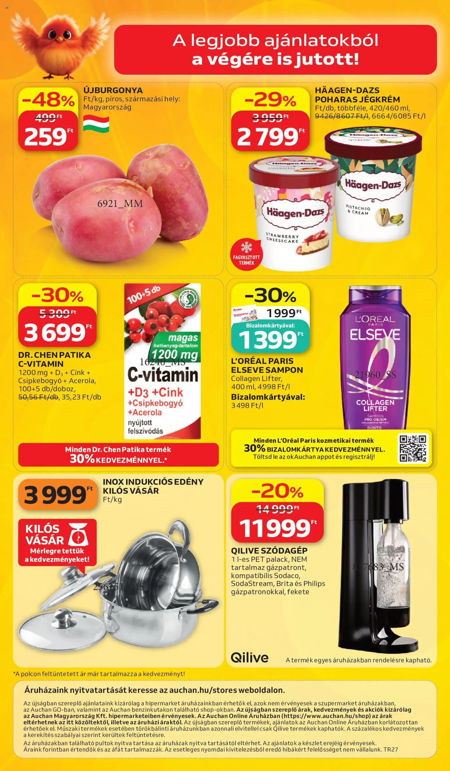 Auchan akciós ujság - amely érvényes a következő dátumtól: 2026.07.02. | Oldal: 56 | Termékek: Szódagép, Edény, Sampon, Jégkrém