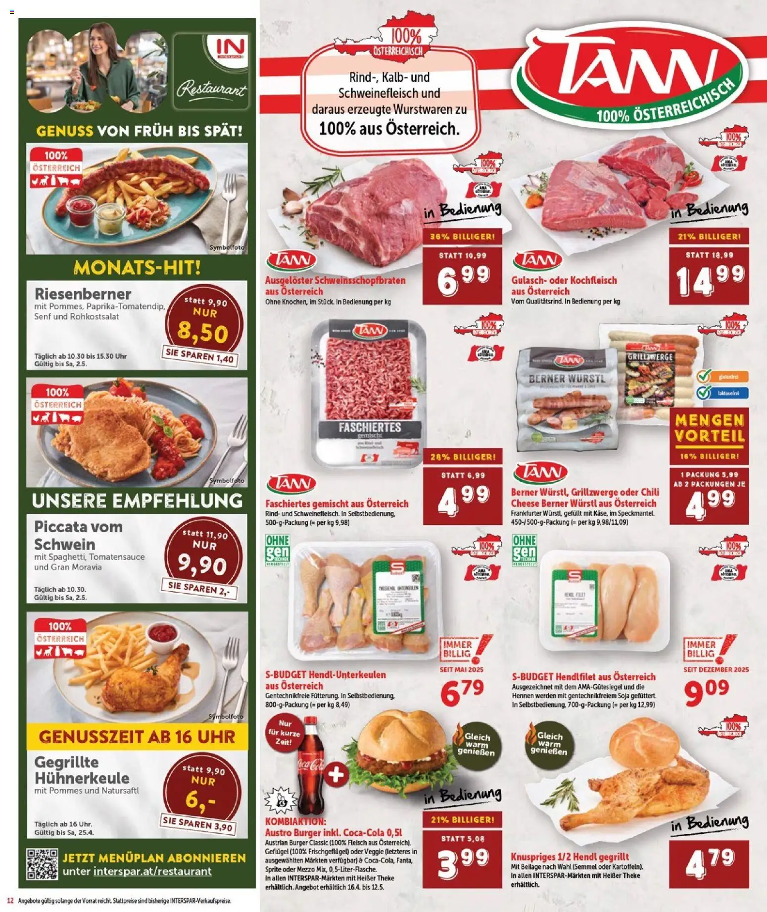 Interspar Flugblatt - Burgenland Sued gültig ab 23.04.2026 | Seite: 12 | Produkte: Chili, Uhr, Schweinefleisch