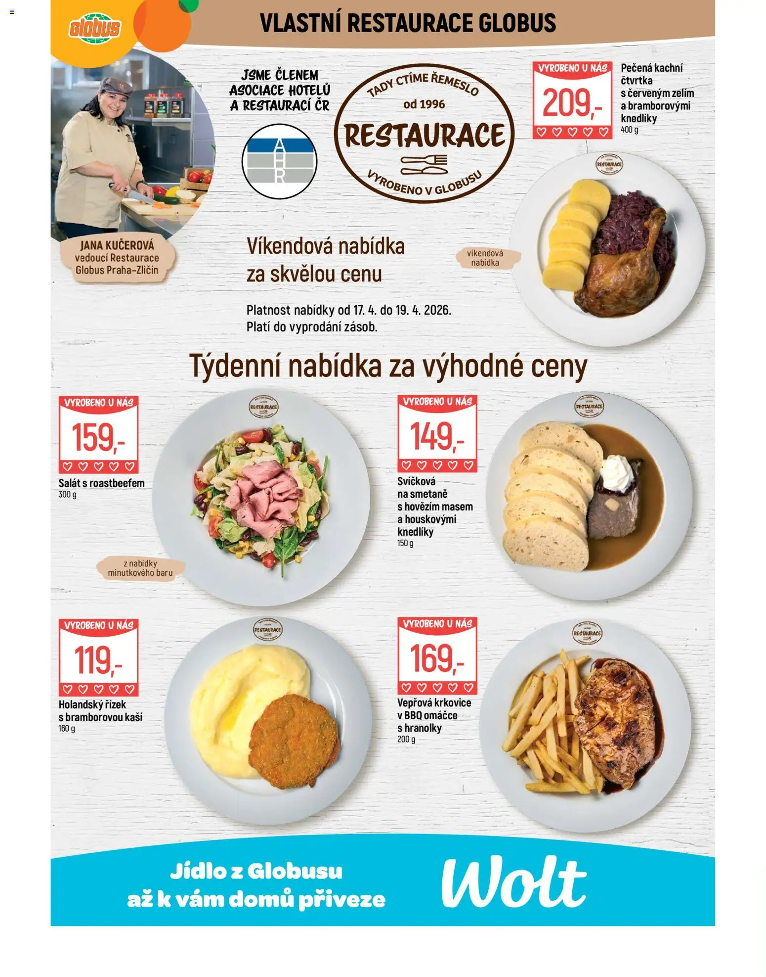 Globus leták - Praha Zličín od 15.04.2026 | Strana: 7 | Produkty: Globus, Hranolky, Salát, Krkovice