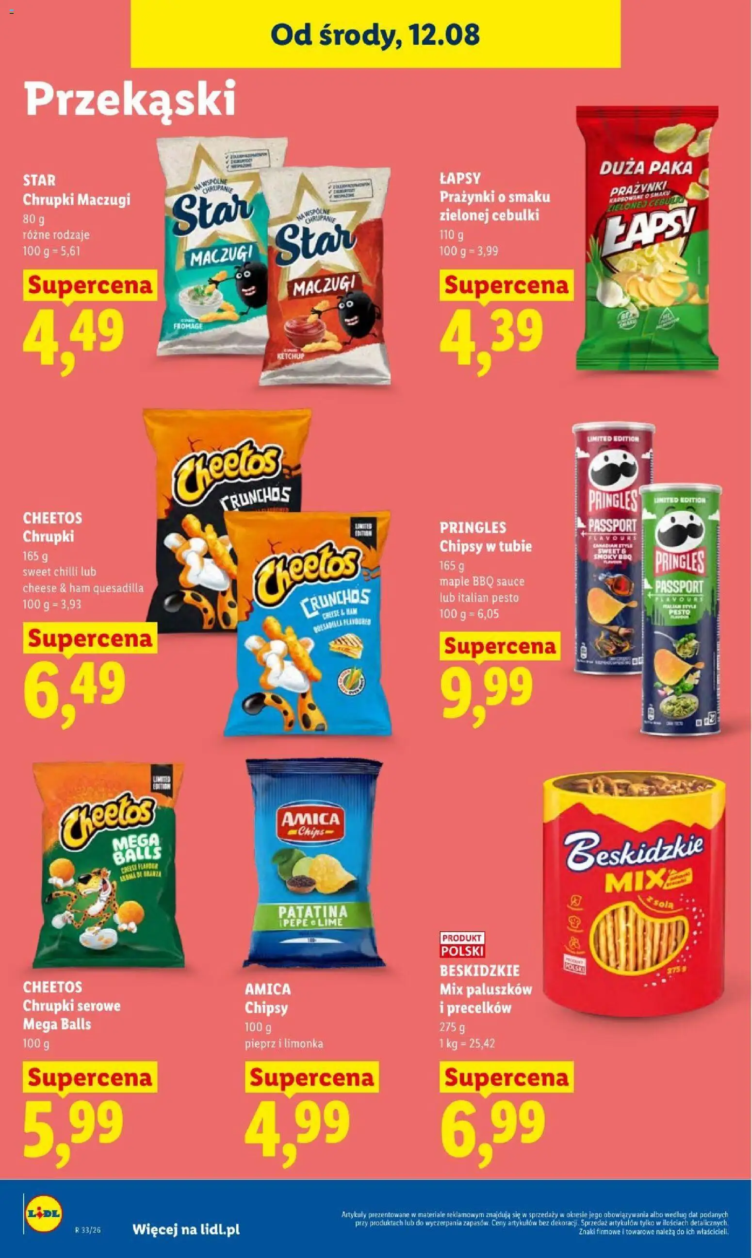 Lidl gazetka od 12.08.2026 | Strona: 80 | Produkty: Limonka, Ketchup, Chrupki, Chrupki serowe
