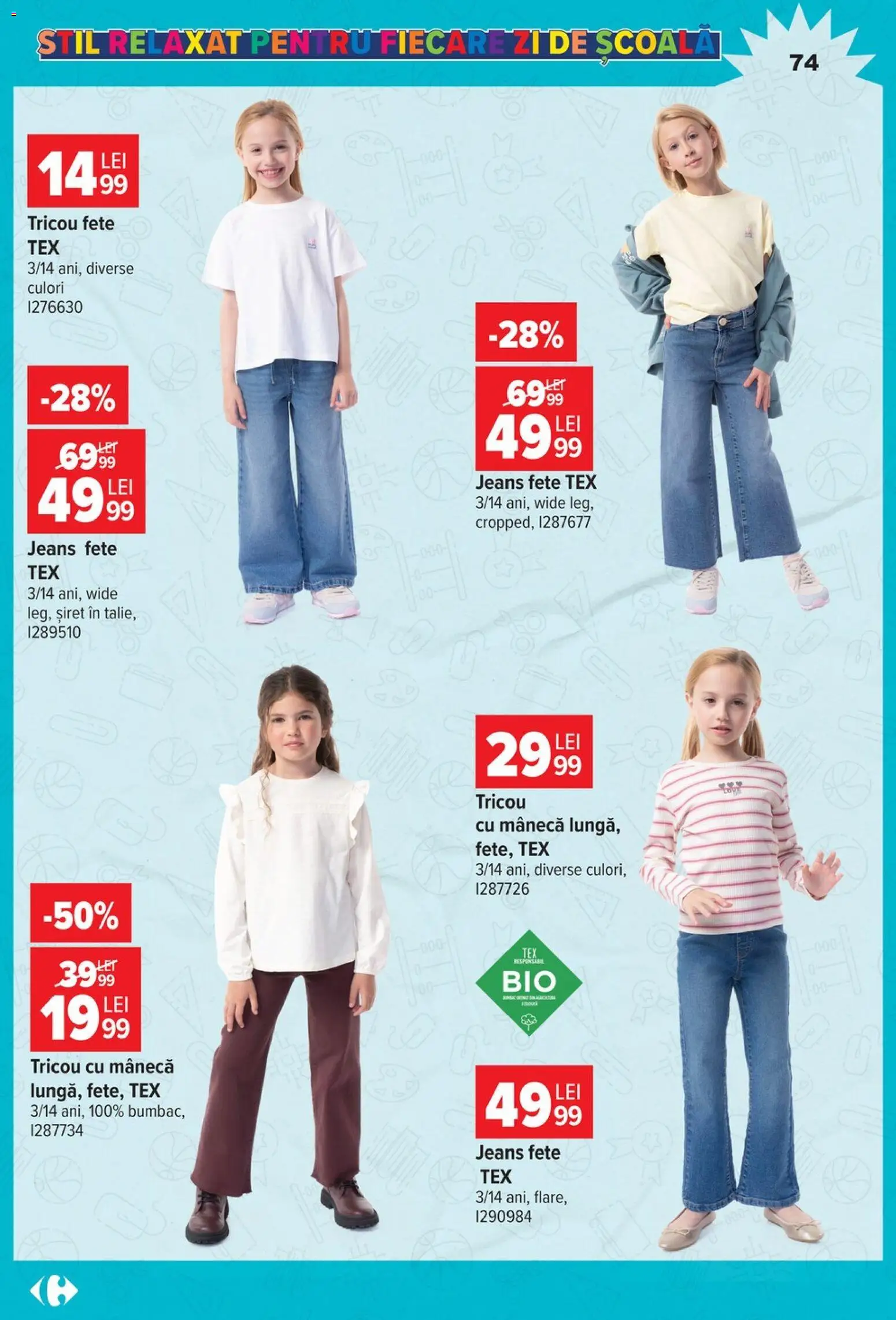 Noul catalog Carrefour – valabil de la 12.08.2026 | Pagină: 74 | Produse: Tricou, Tex
