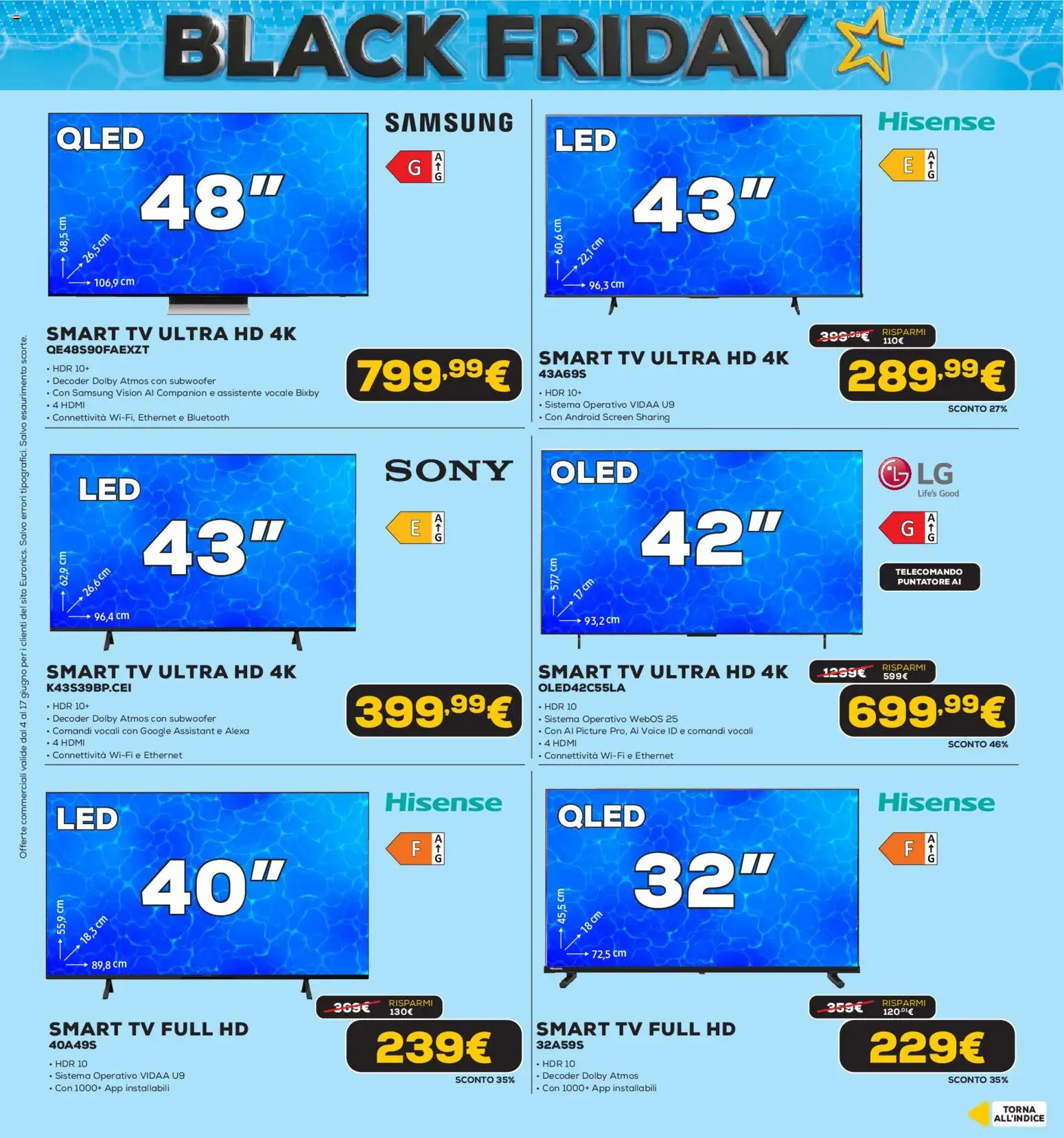Volantino Euronics del 04.06.2026 | Pagina: 47 | Prodotti: smart TV, Decoder, TV, Samsung